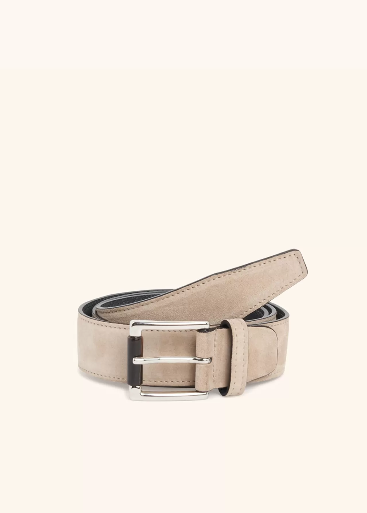 Outlet Kiton Belt Calfskin Beige