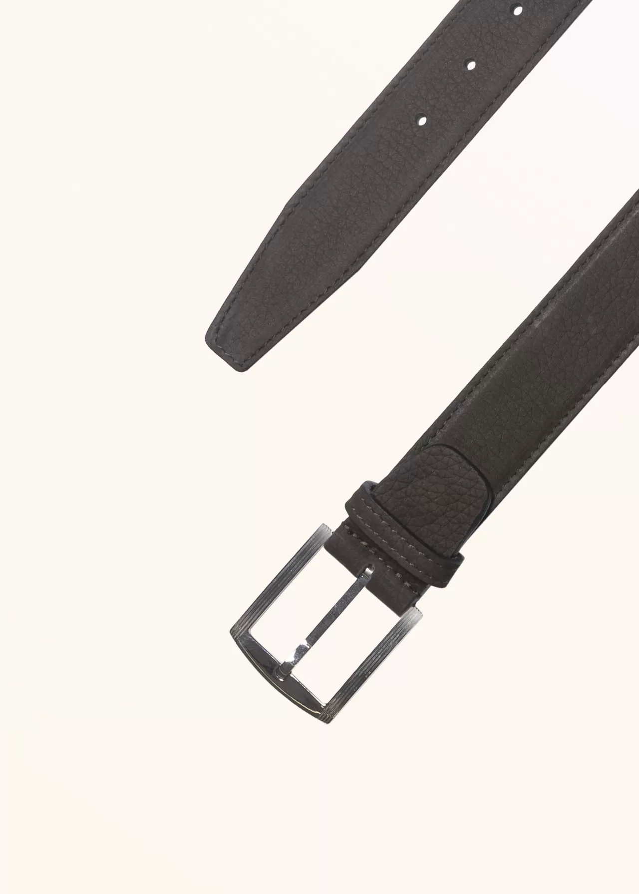 Shop Kiton Belt Calfskin Dark Brown