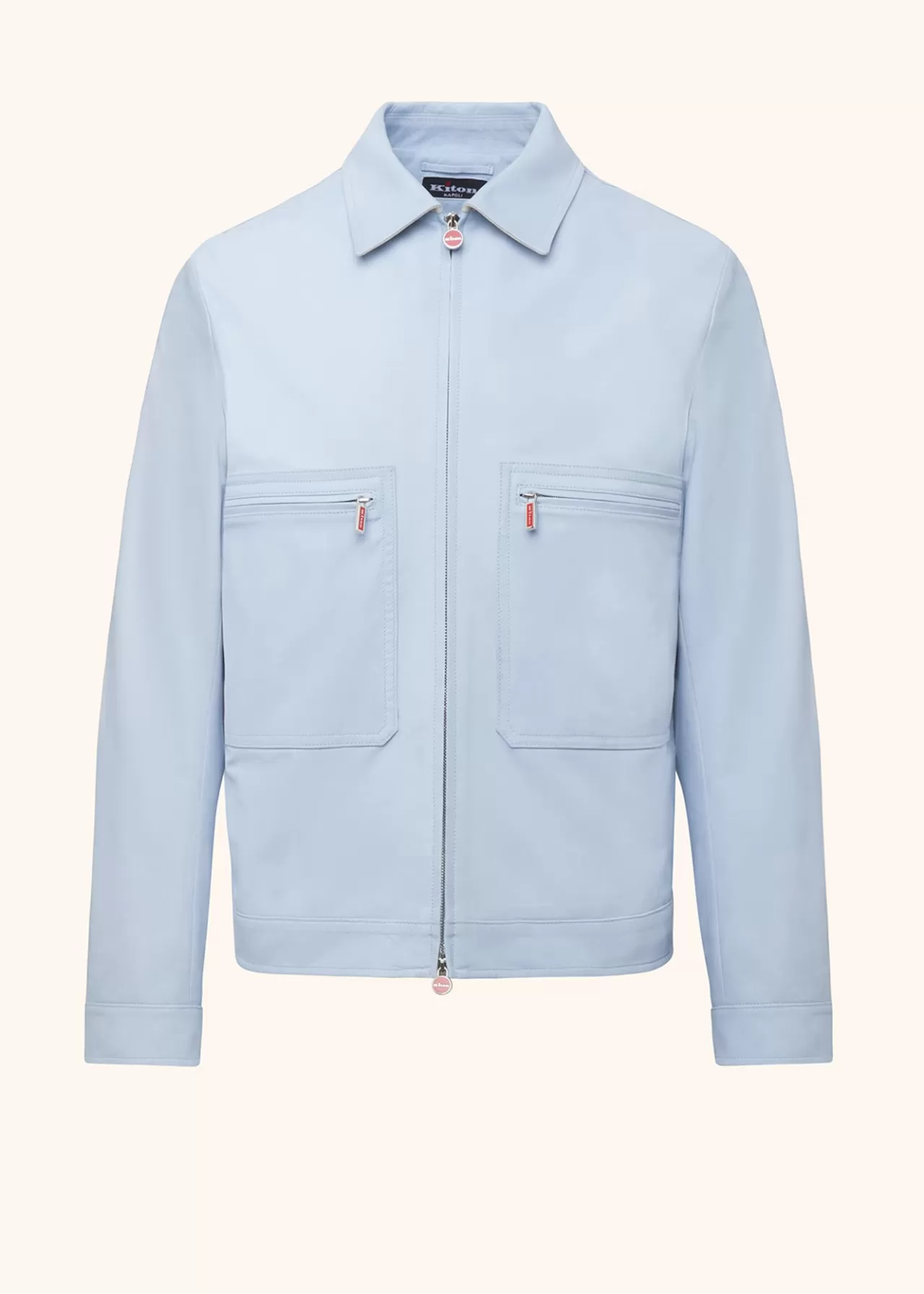 Store Kiton Blouson Calfskin Sky Blue