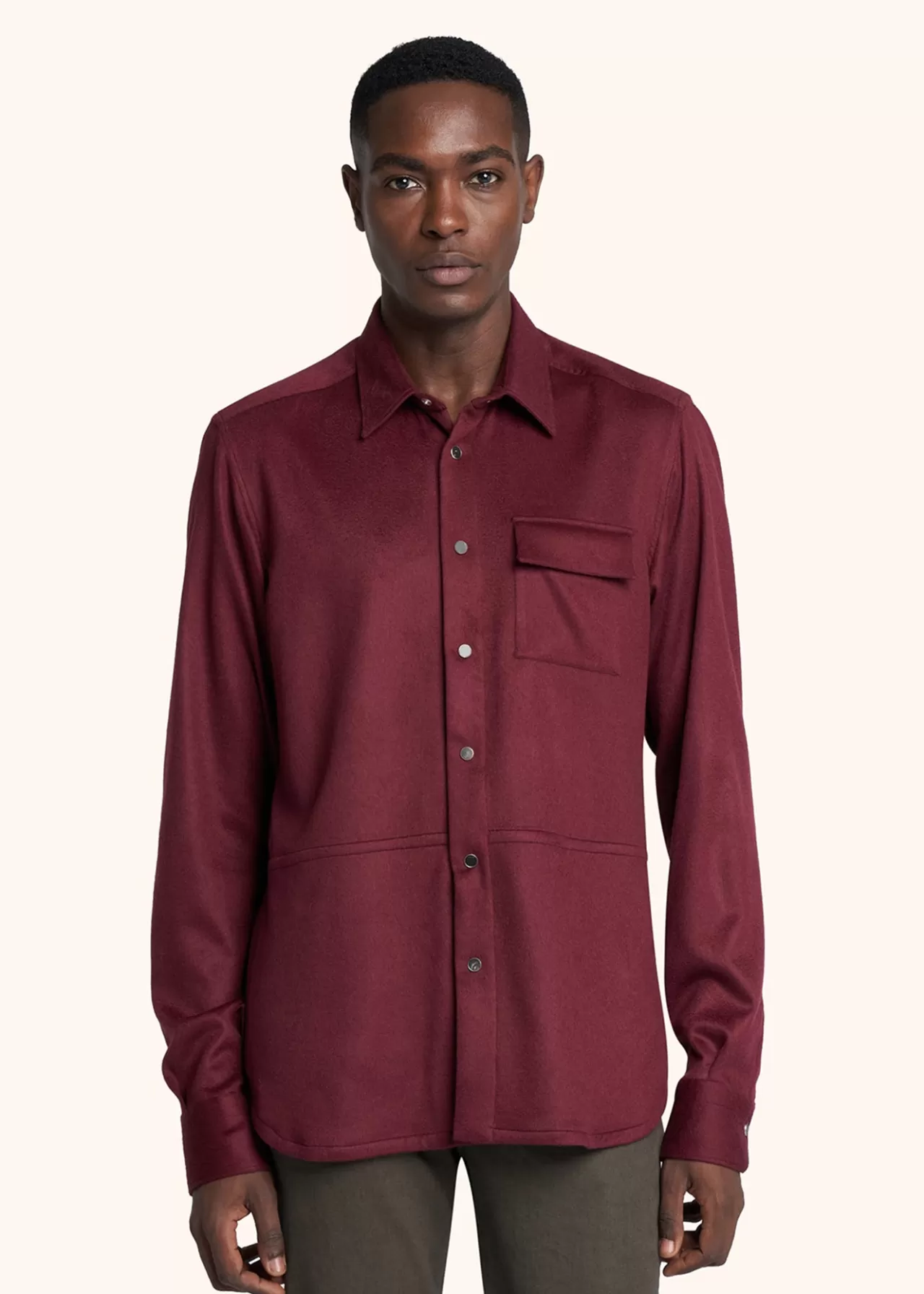 Outlet Kiton Buba - Shirt Cashmere Bordeaux