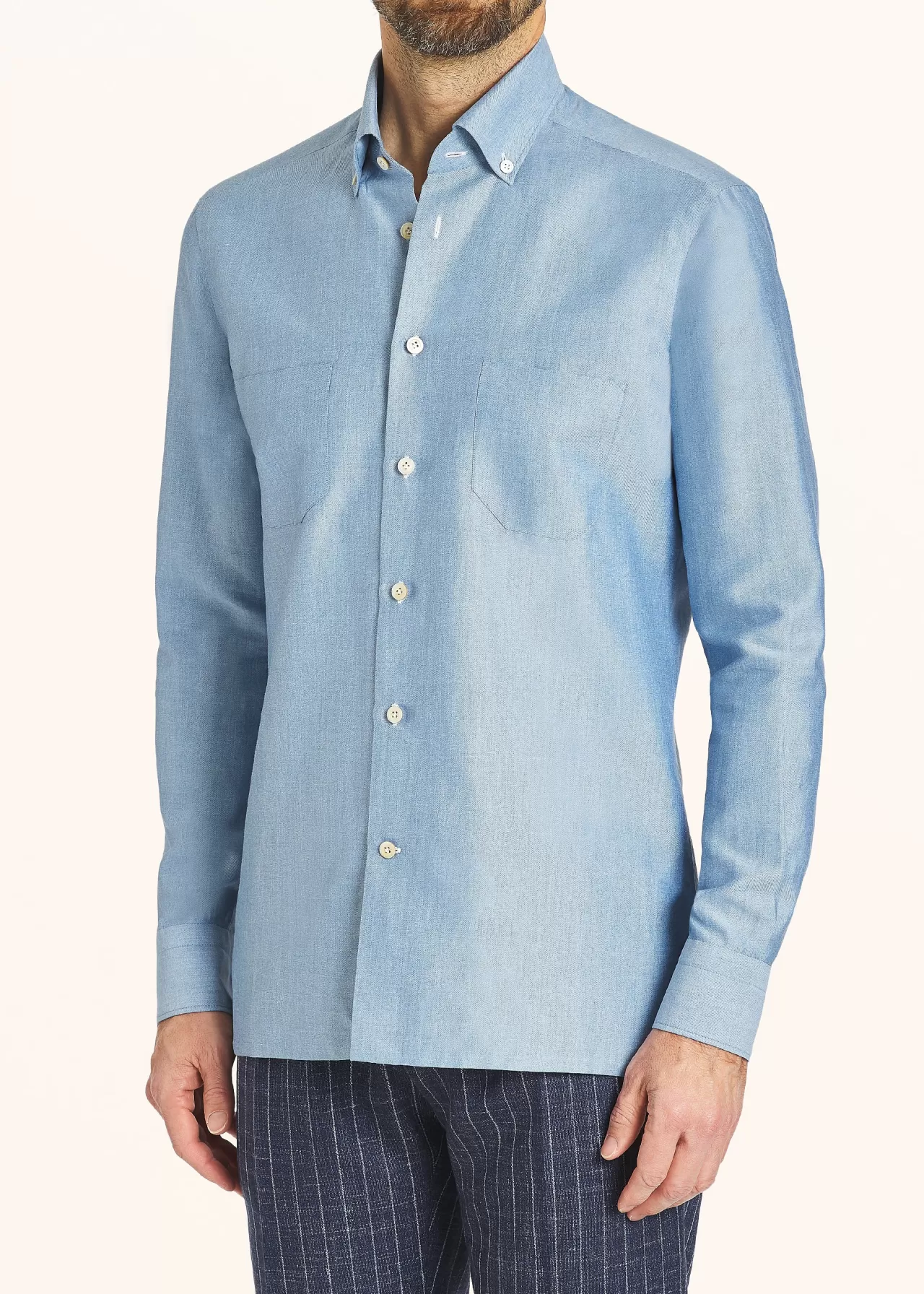 Outlet Kiton Ciro - Shirt Cotton Blue Heavenly