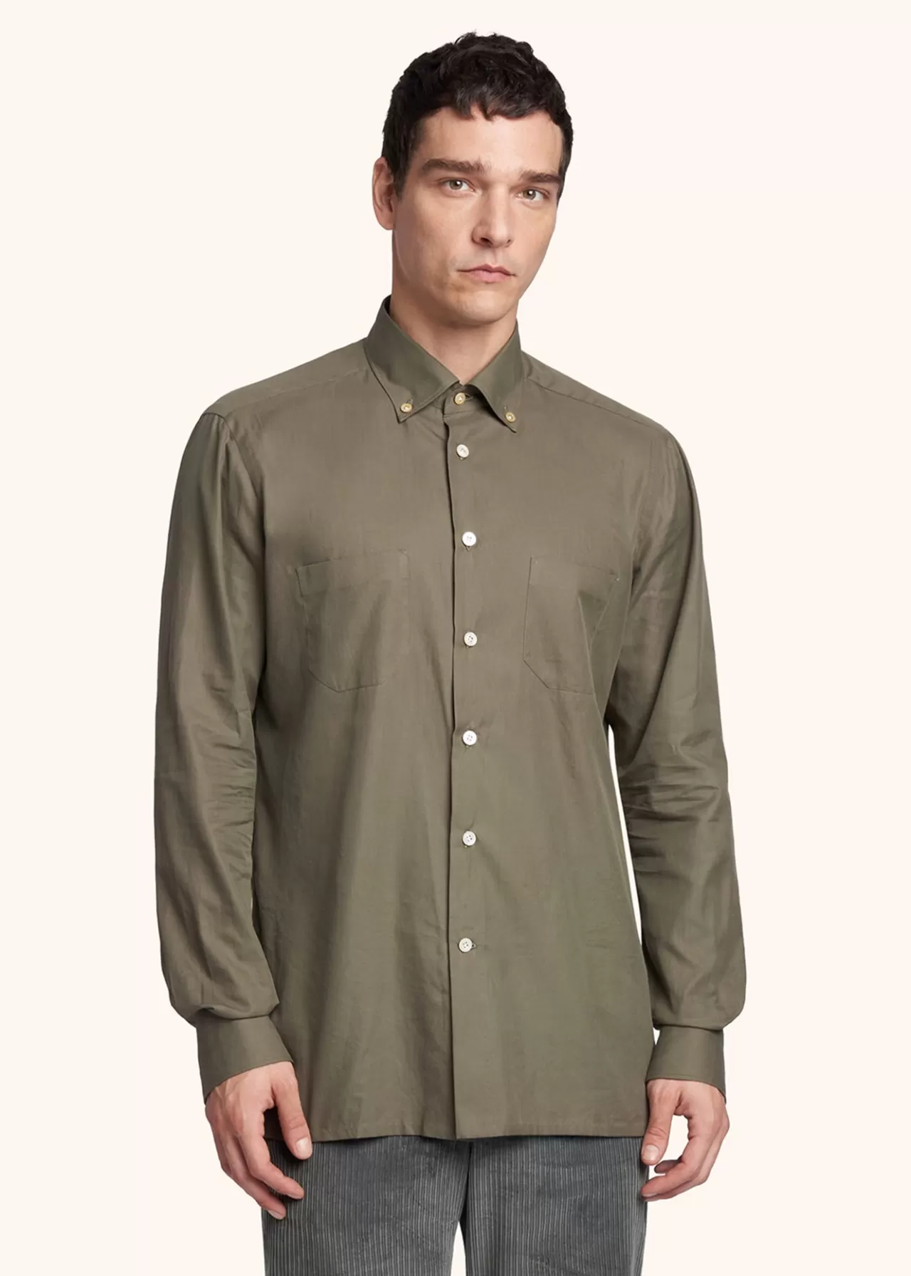 Online Kiton Ciro - Shirt Cotton Green Olive