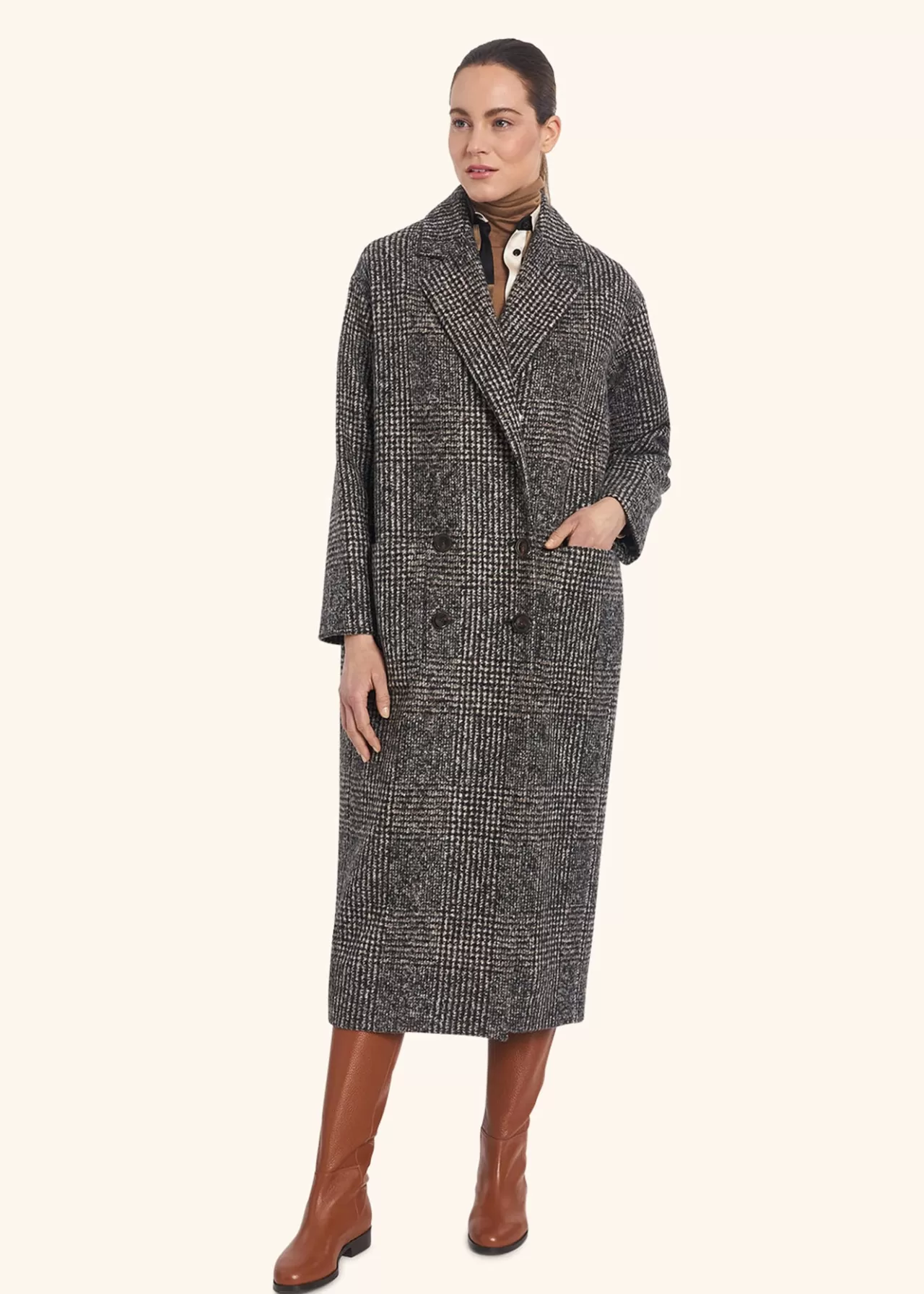 Shop Kiton Coat Alpaca Brown