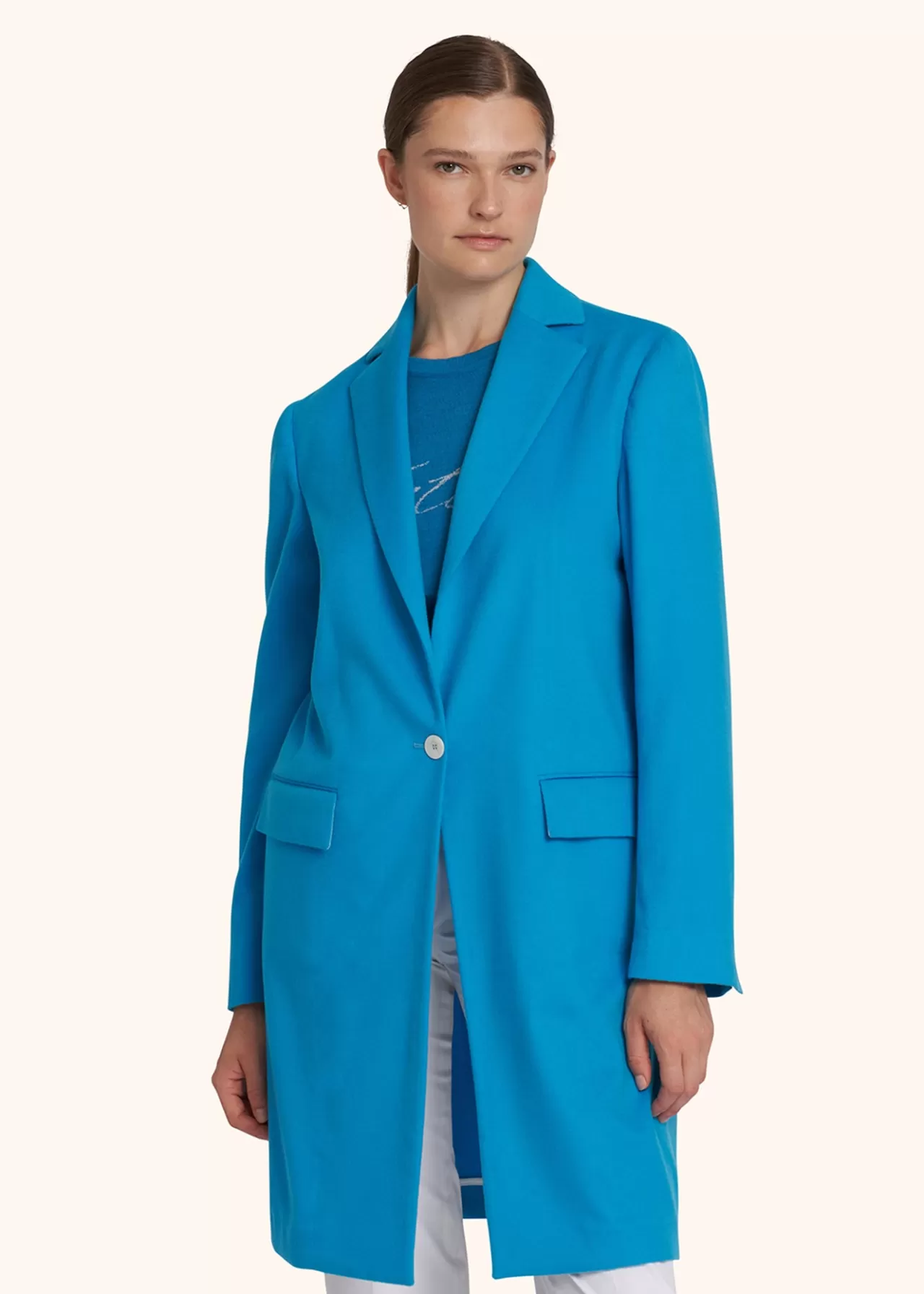 Discount Kiton Coat Cashmere Turquoise