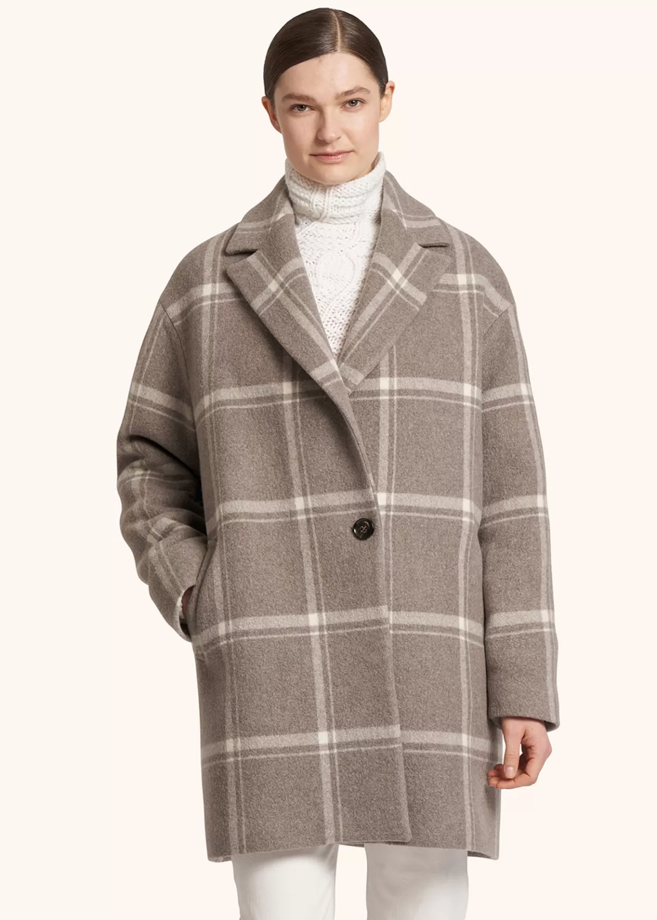 Discount Kiton Coat Cashmere Dark Beige