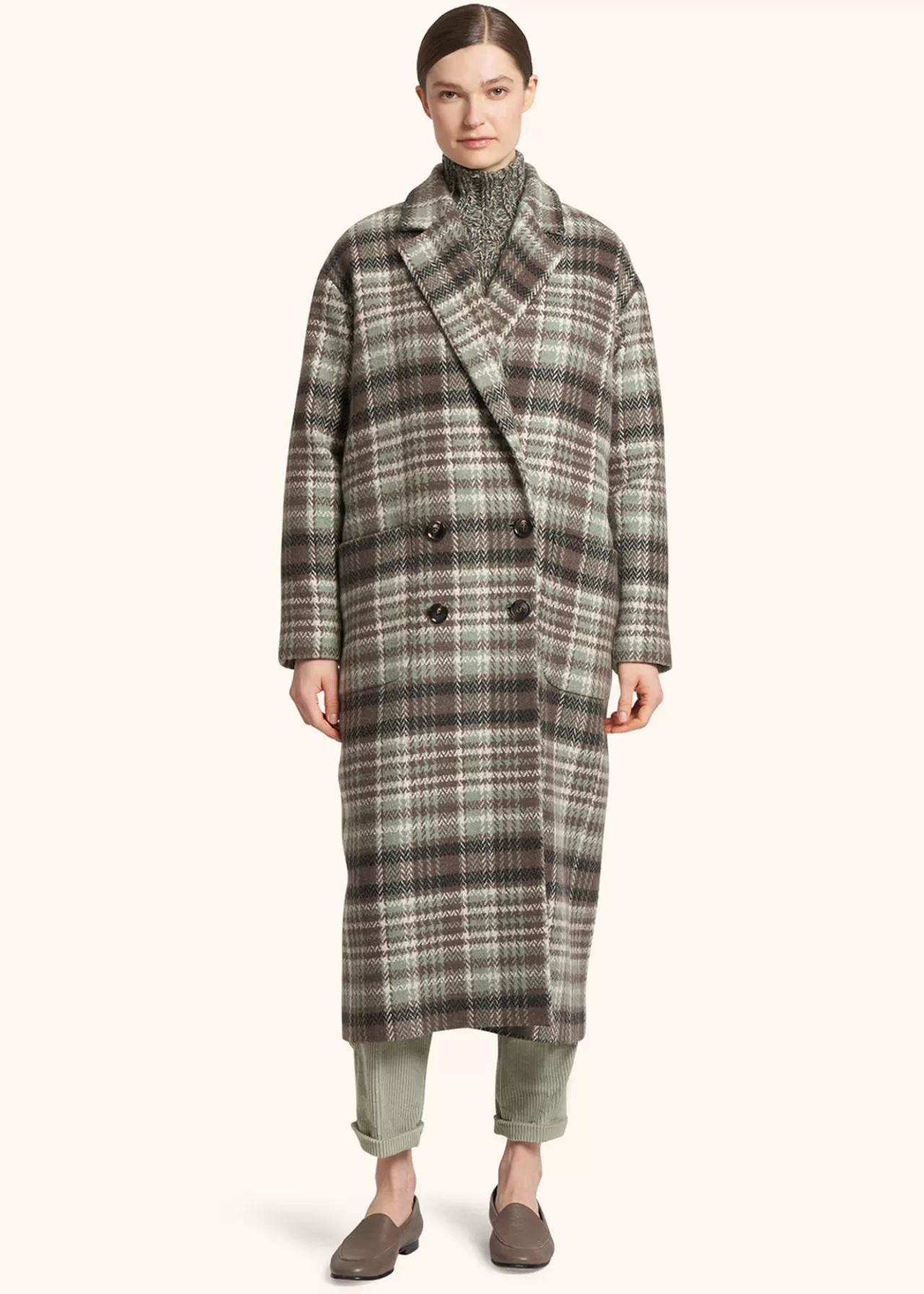 Outlet Kiton Coat Cashmere Green