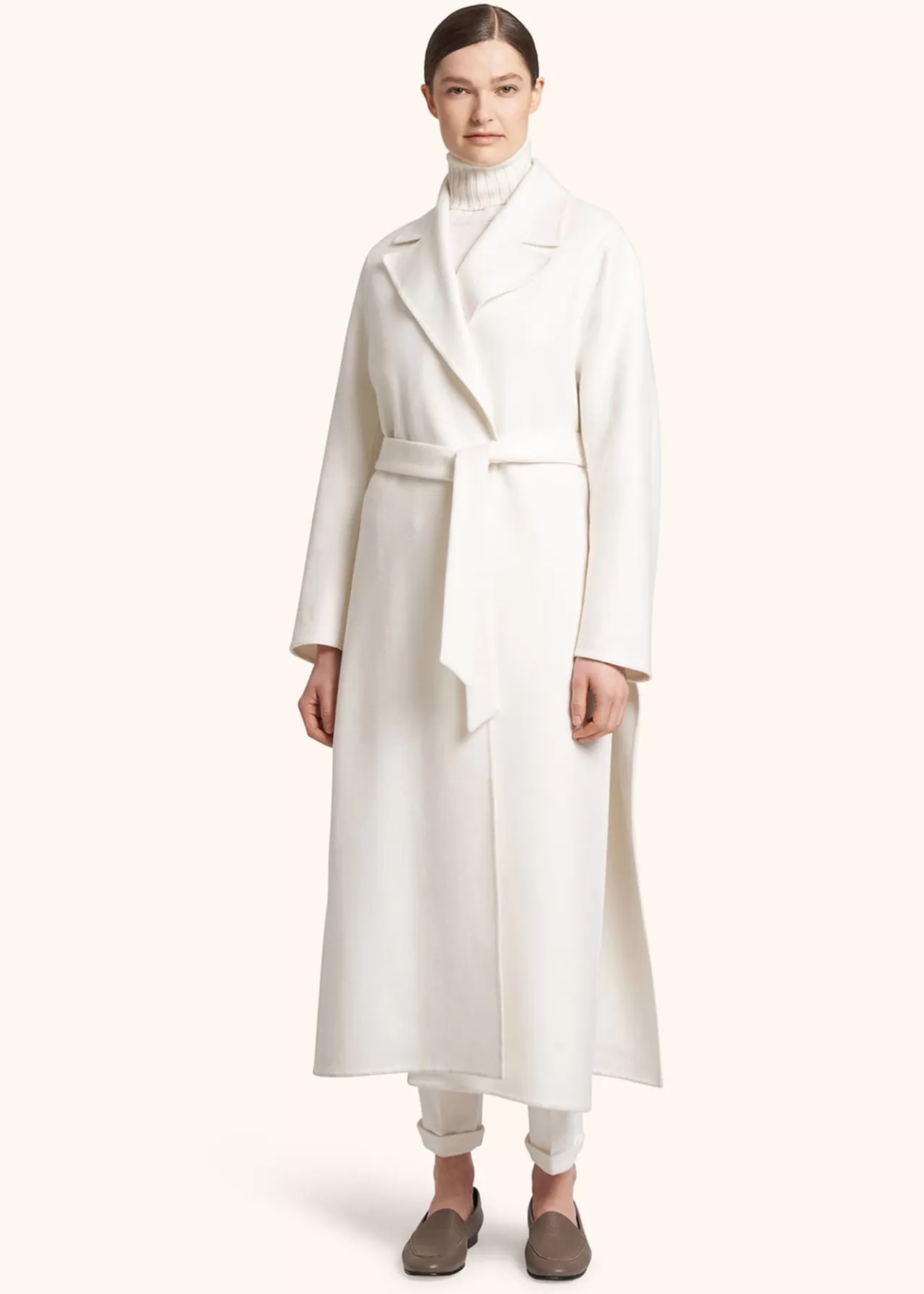 Fashion Kiton Coat Cashmere White