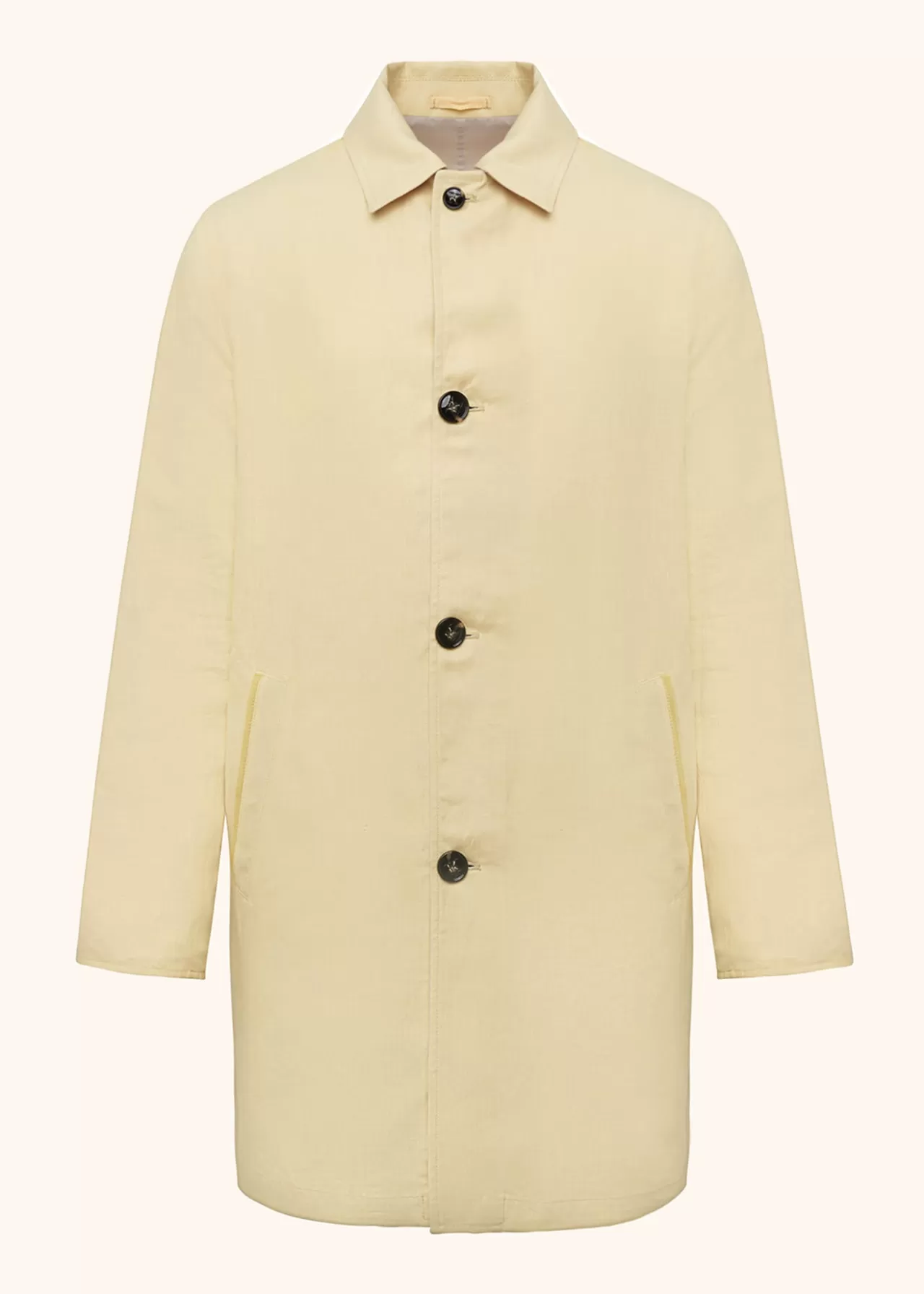 Hot Kiton Coat Linen Yellow