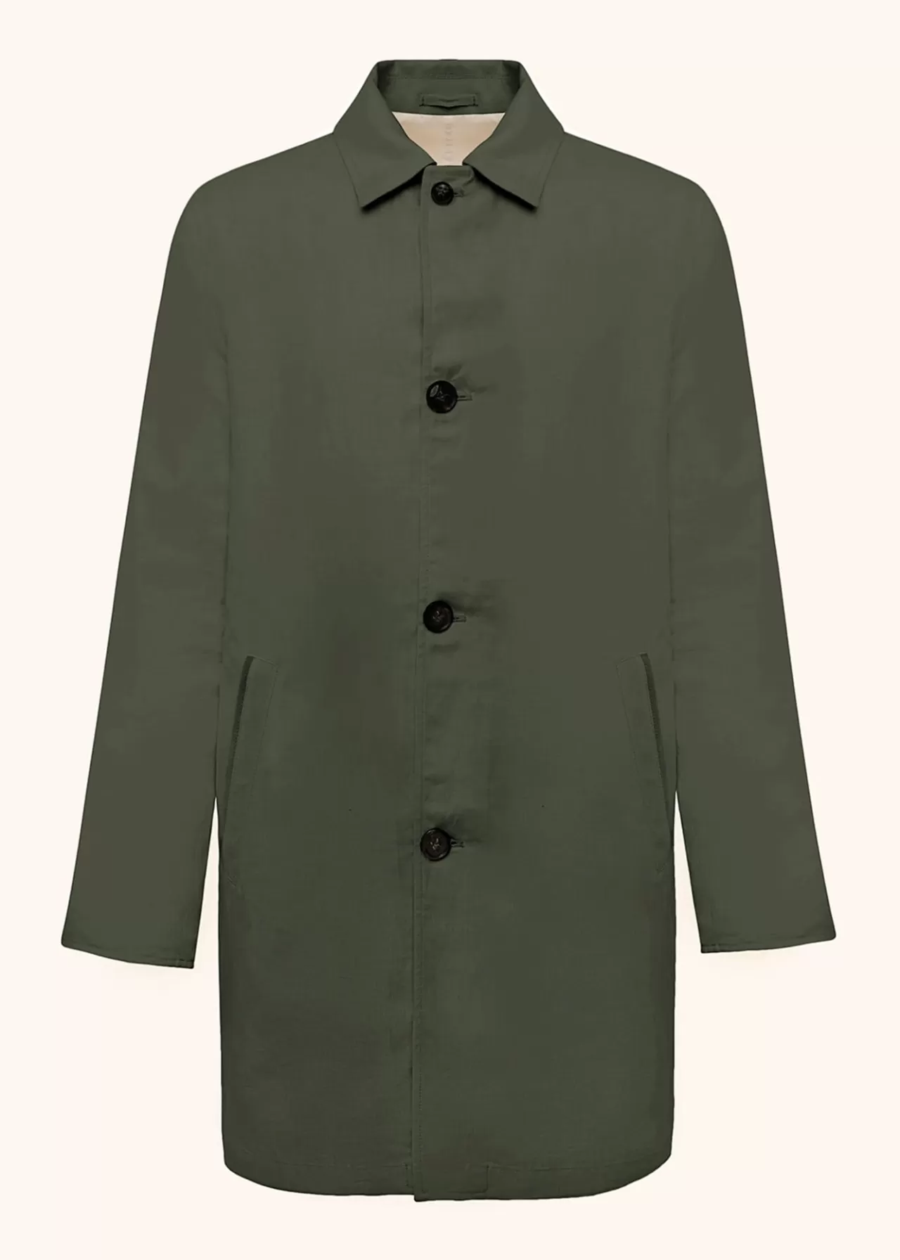 Flash Sale Kiton Coat Linen Dark Green