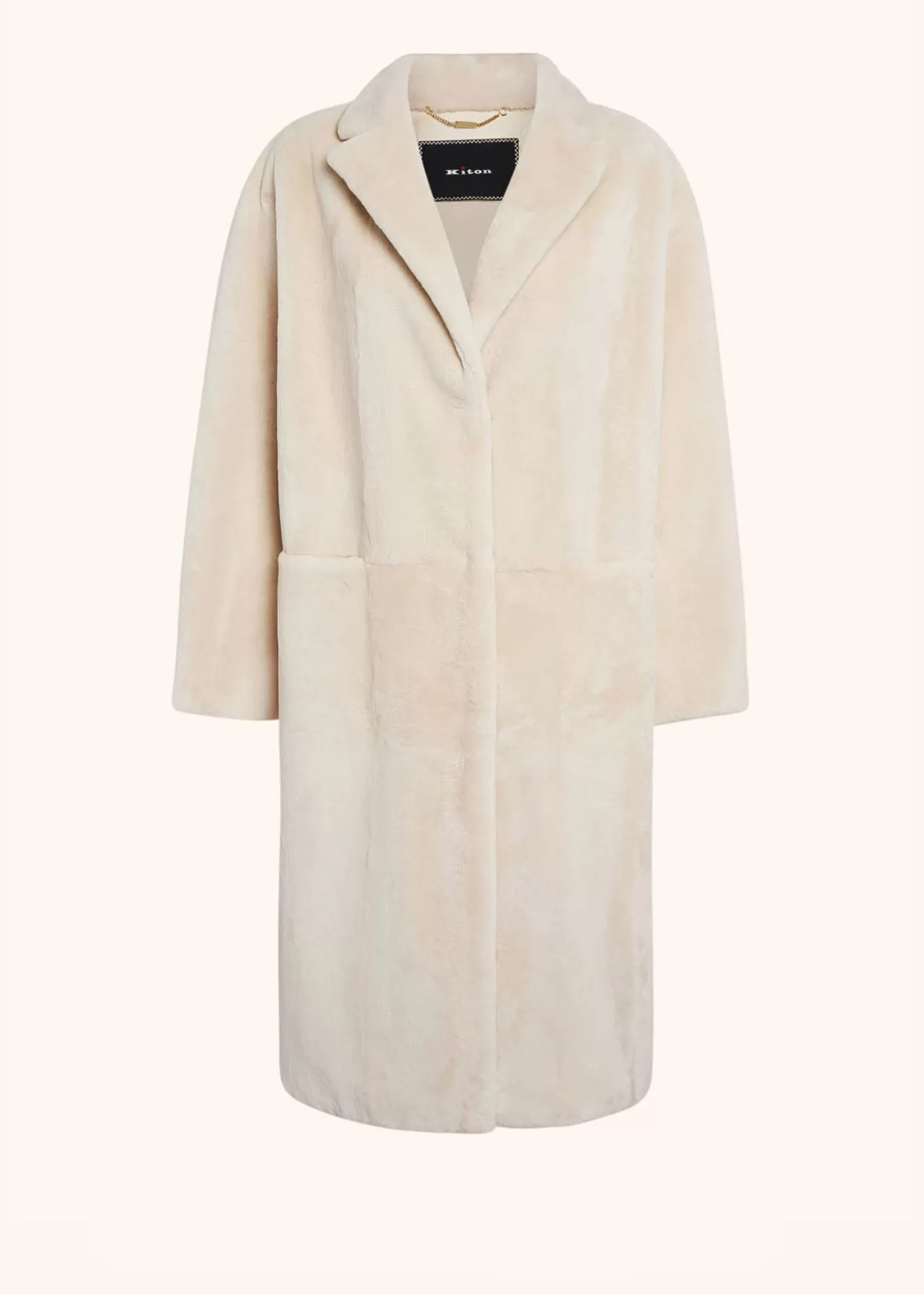 Hot Kiton Coat Mink Beige/White