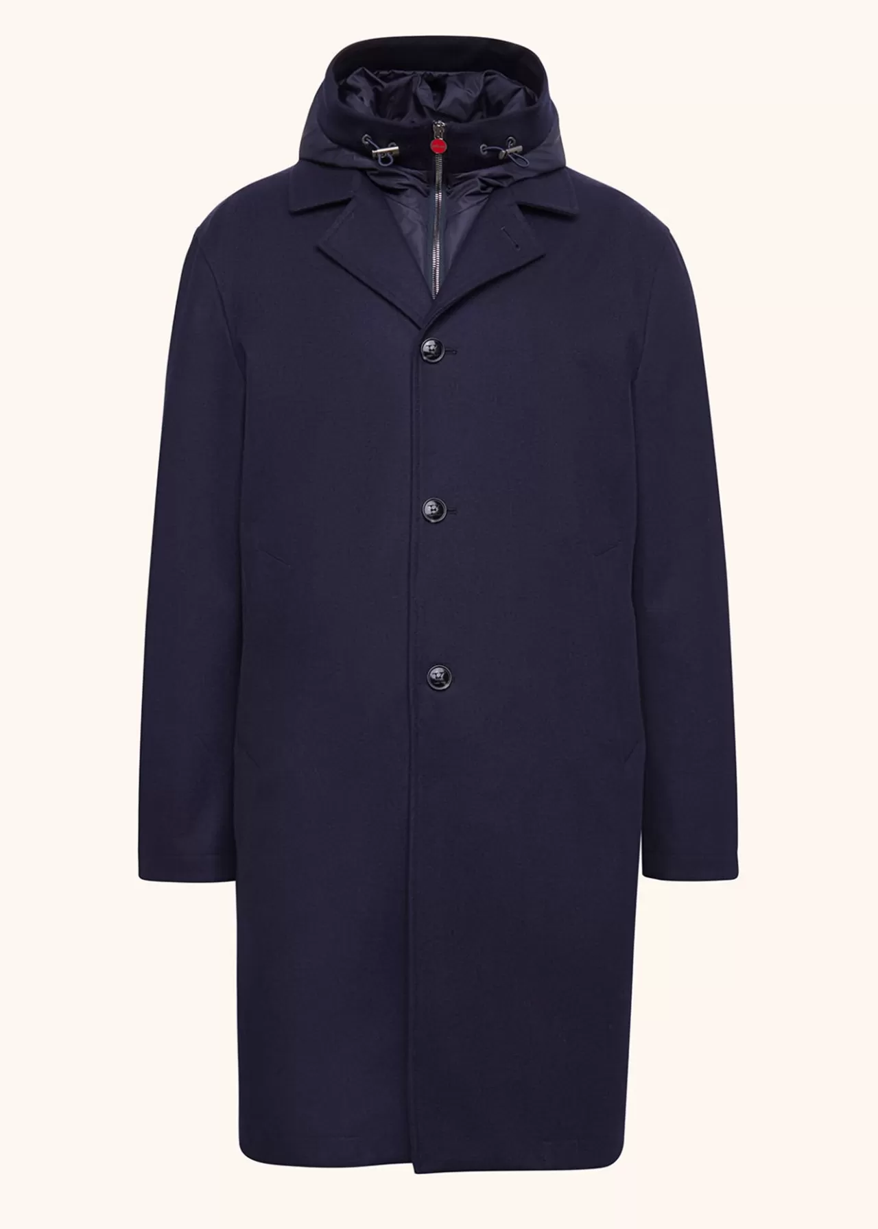 Hot Kiton Coat Virgin Wool Navy Blue