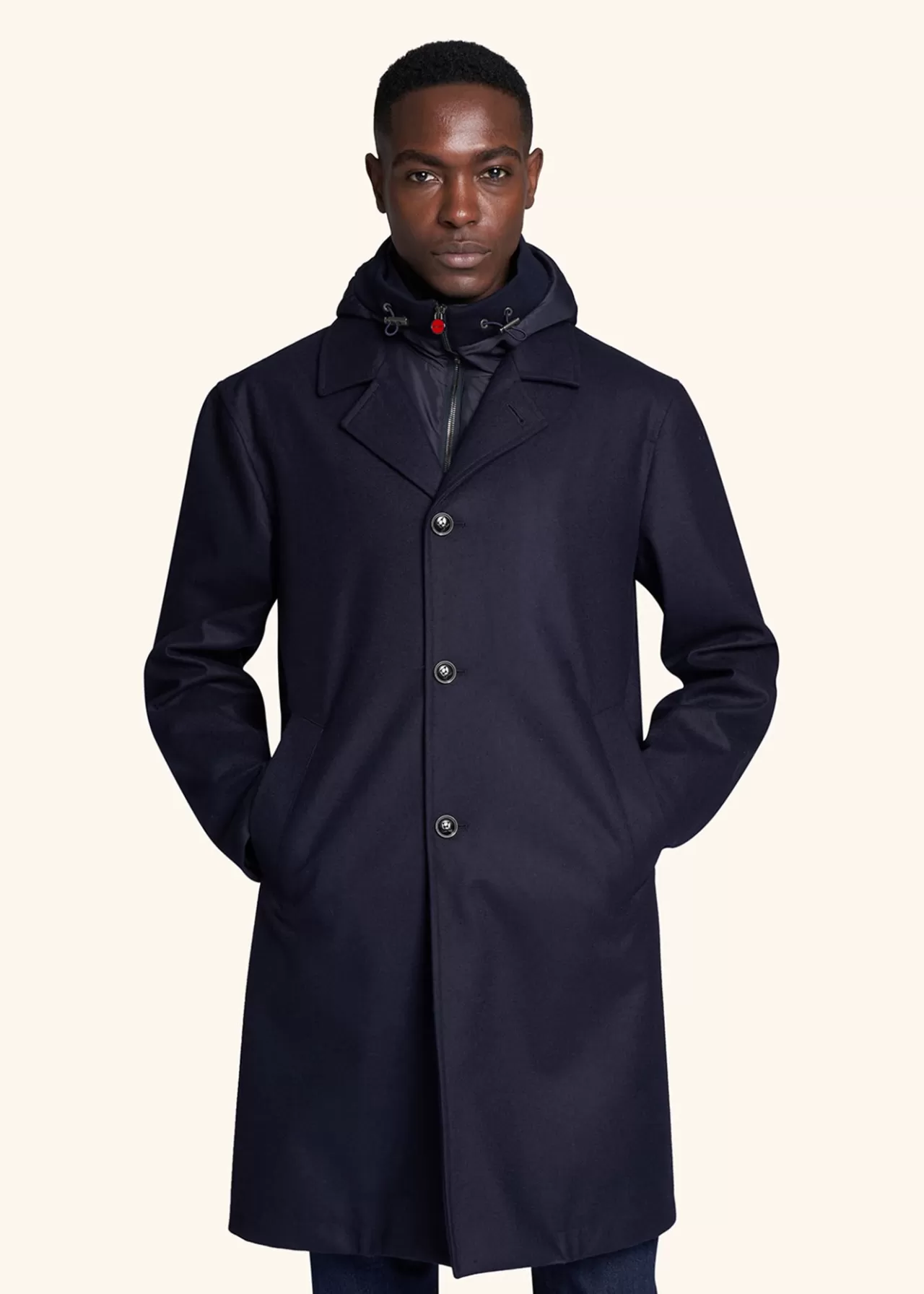 Hot Kiton Coat Virgin Wool Navy Blue