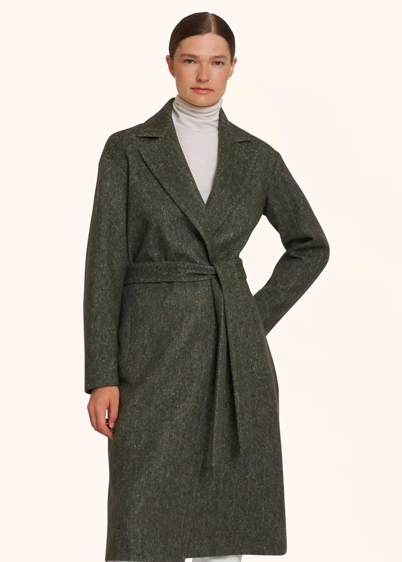 Discount Kiton Coat Virgin Wool Green