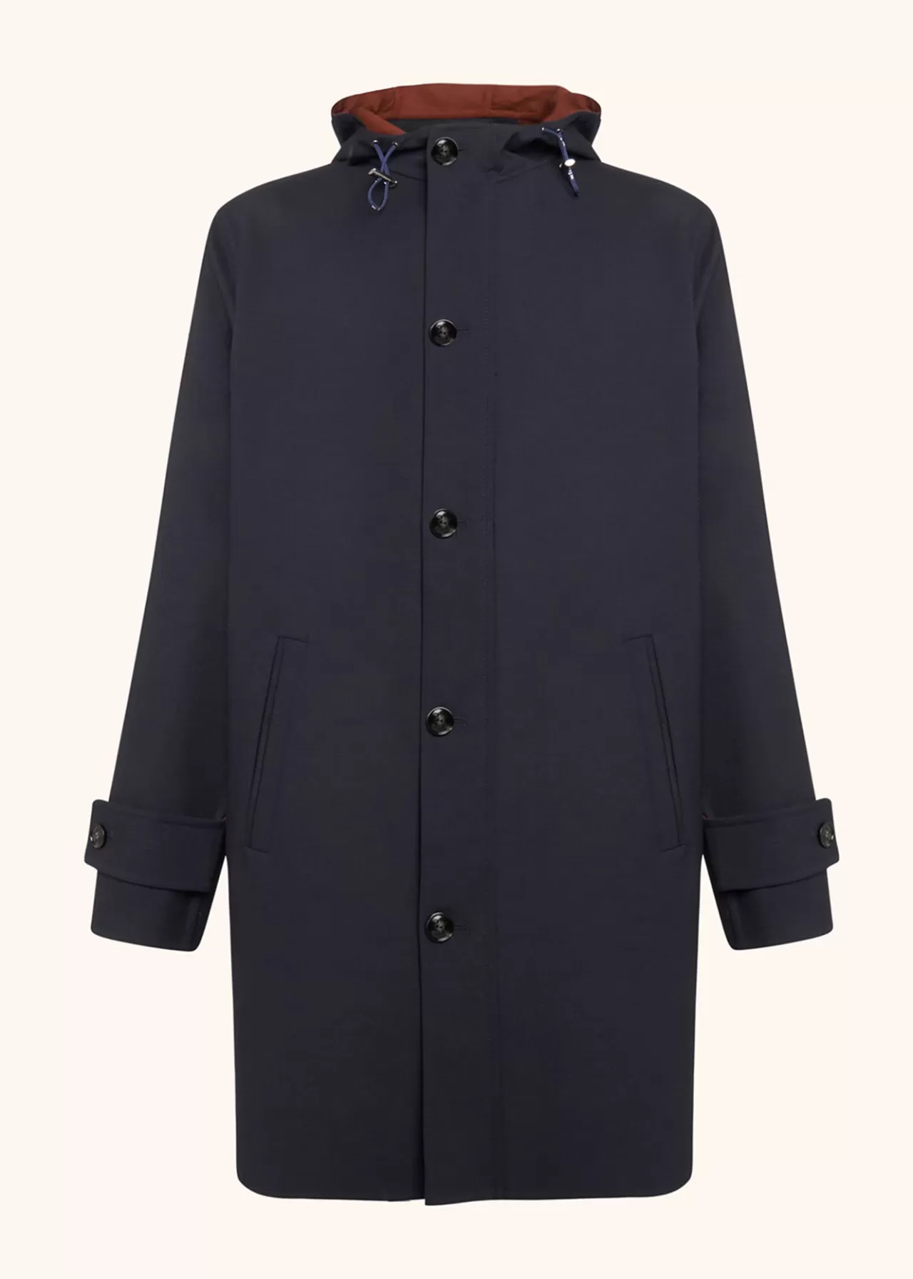 Best Kiton Coat Wool Navy Blue