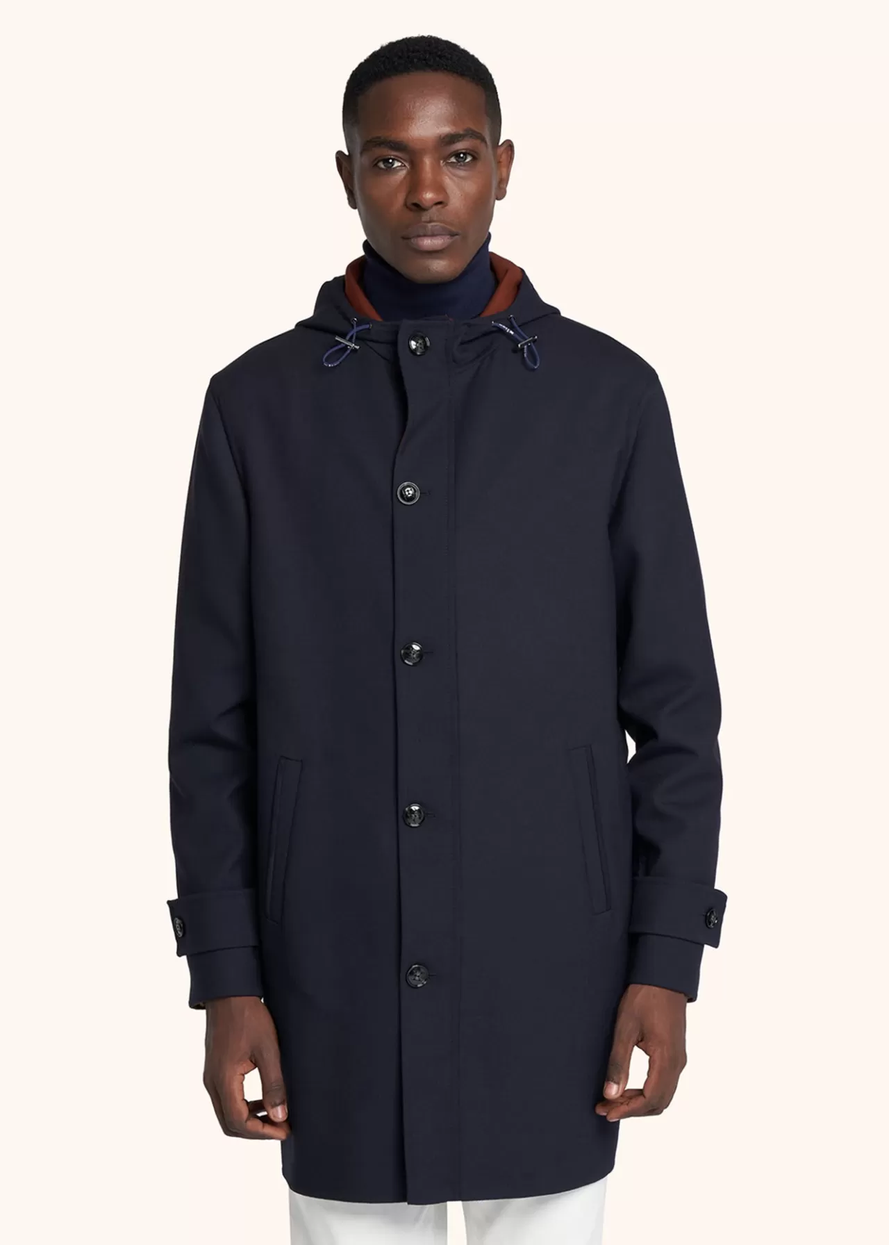 Best Kiton Coat Wool Navy Blue