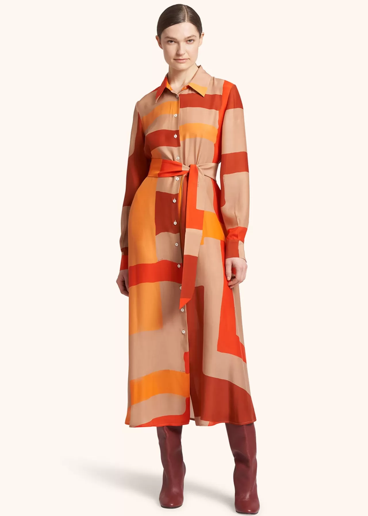 Hot Kiton Dress Silk Orange