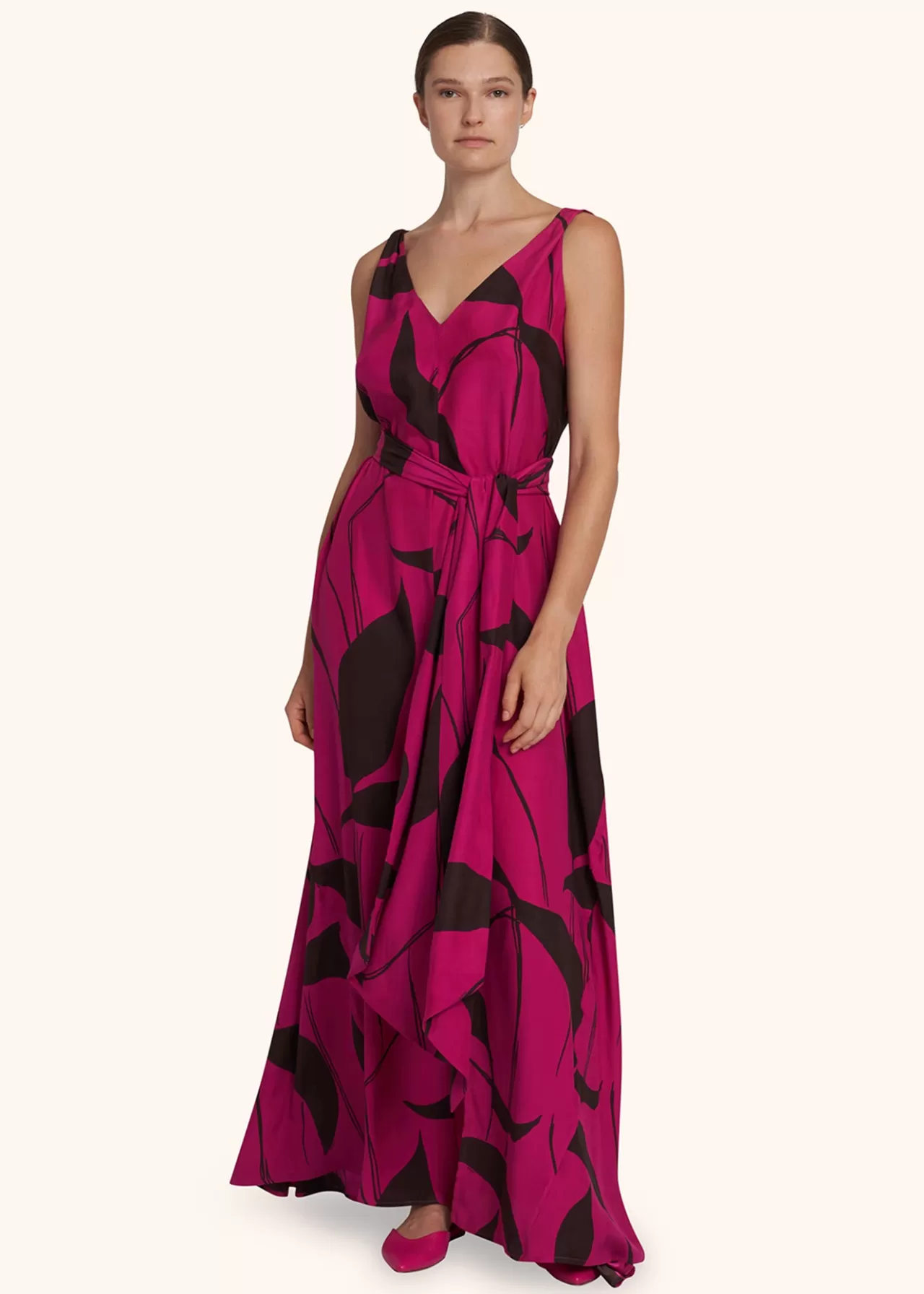 Cheap Kiton Dress Silk Fuchsia/Brown