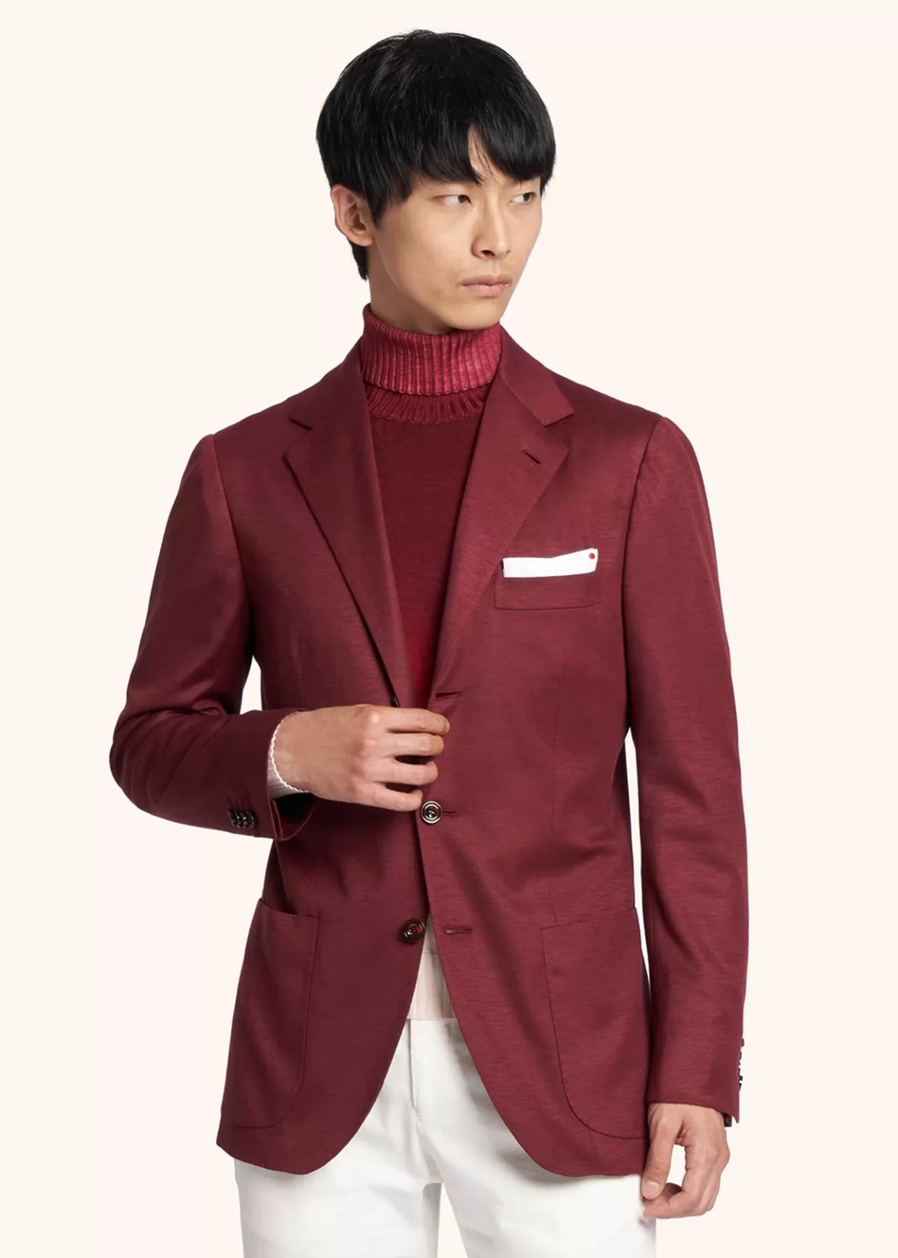 Shop Kiton Jacket Cashmere Bordeaux