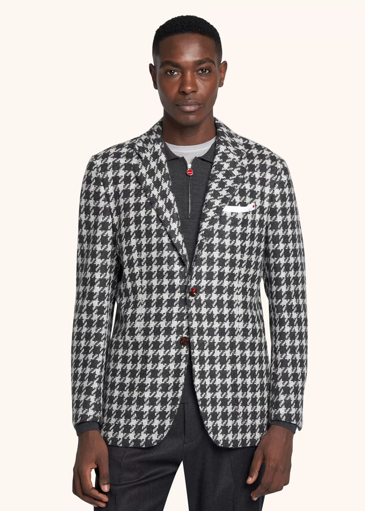 Shop Kiton Jacket Cashmere Medium Grey