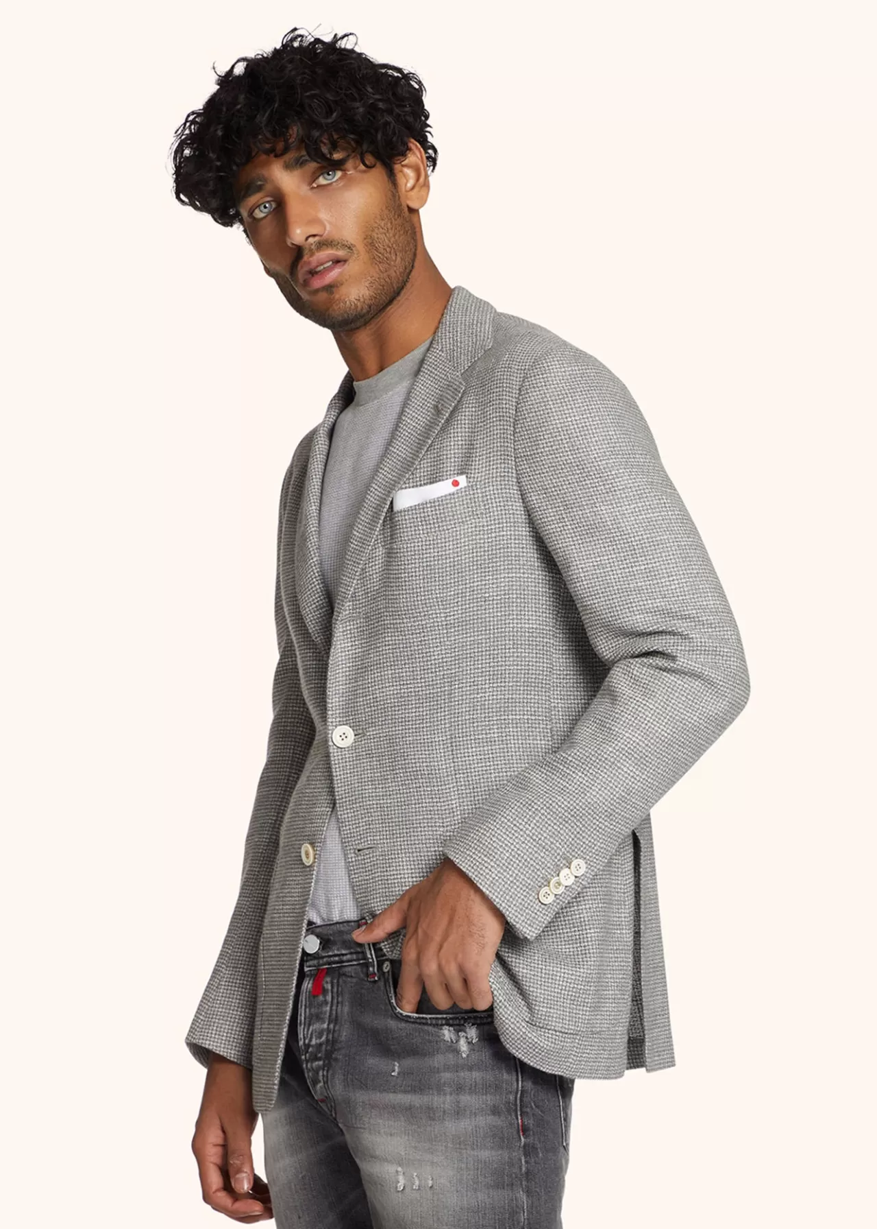 Discount Kiton Jacket Cashmere Light Grey