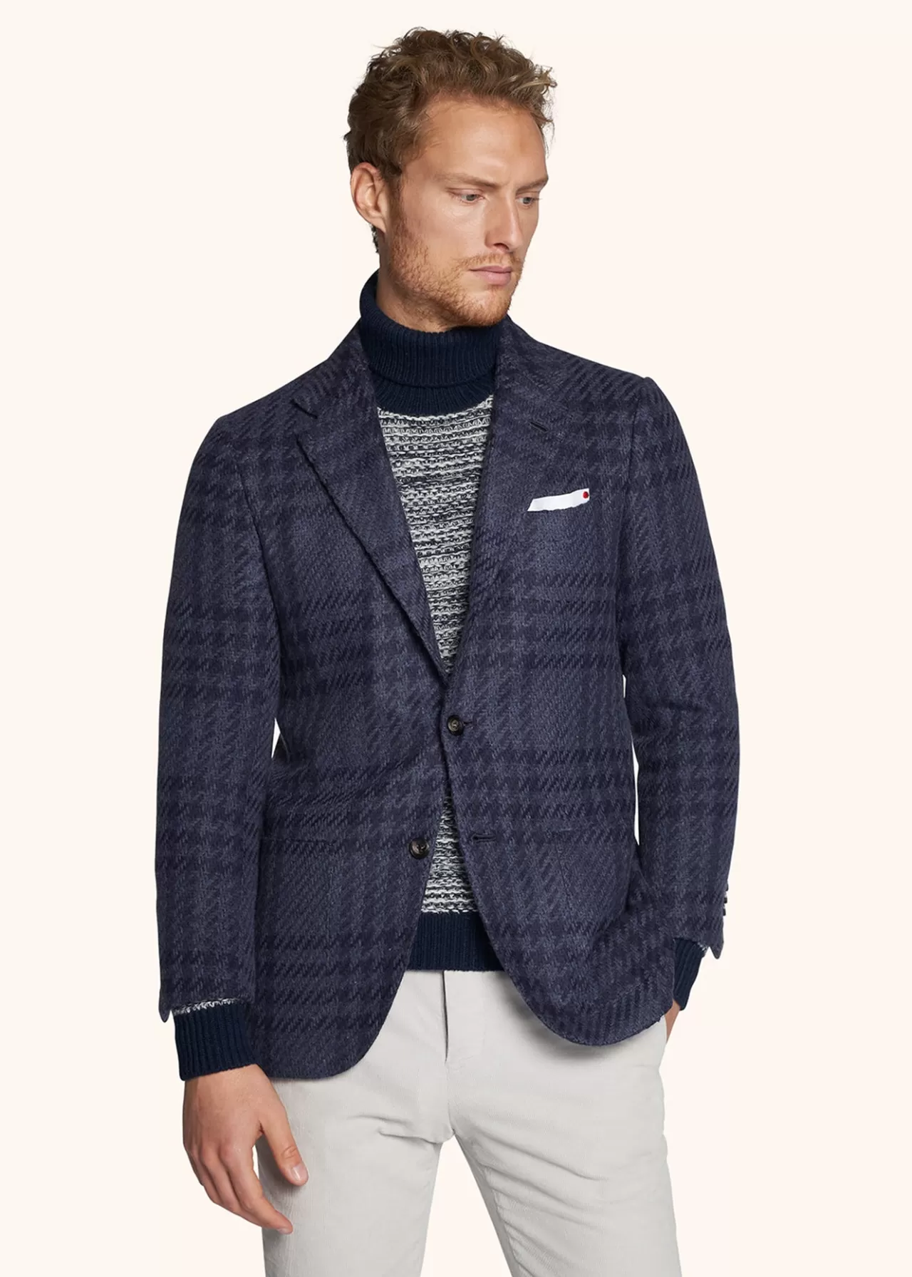 Fashion Kiton Jacket Cashmere Blue