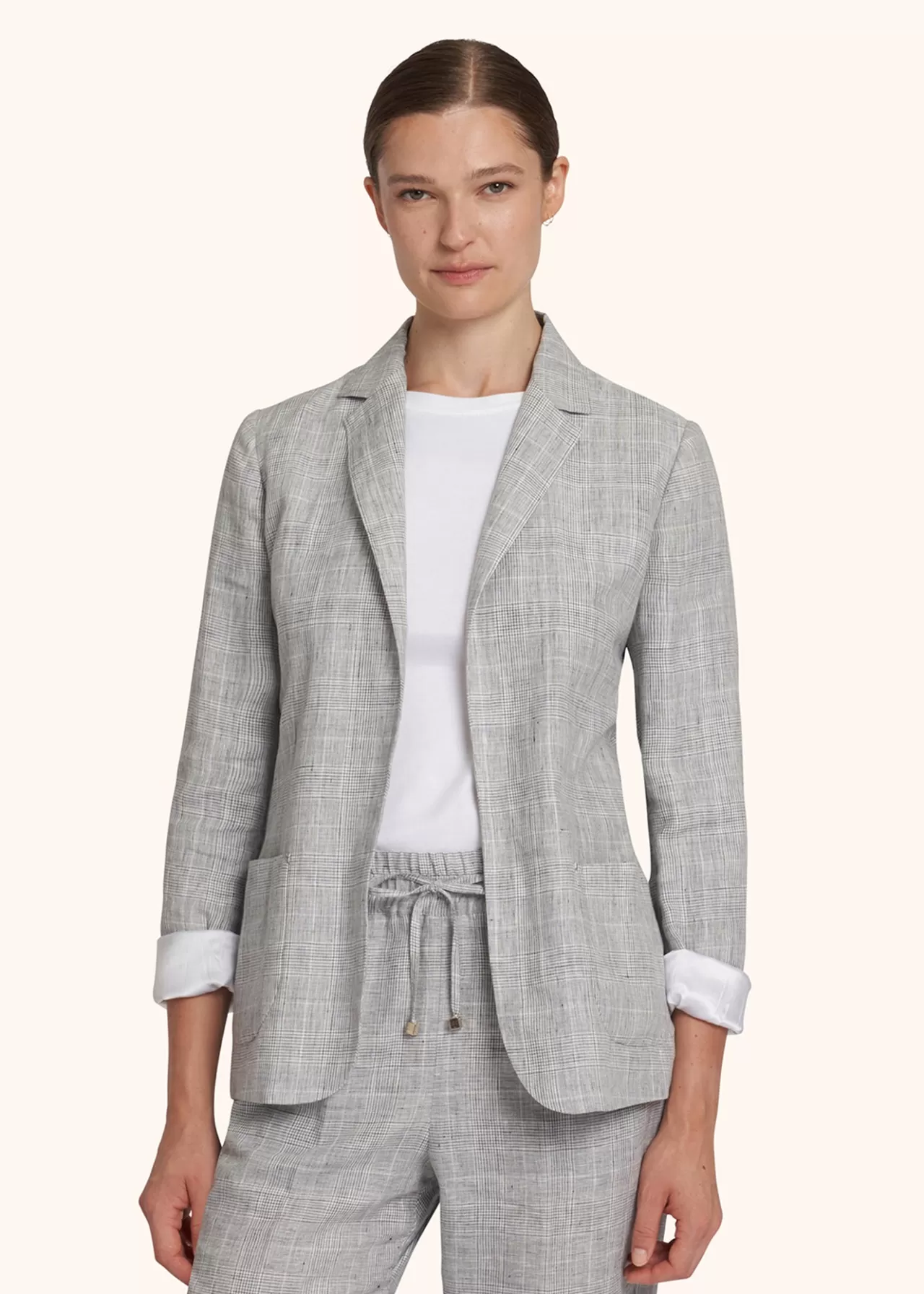 Hot Kiton Jacket Linen Grey