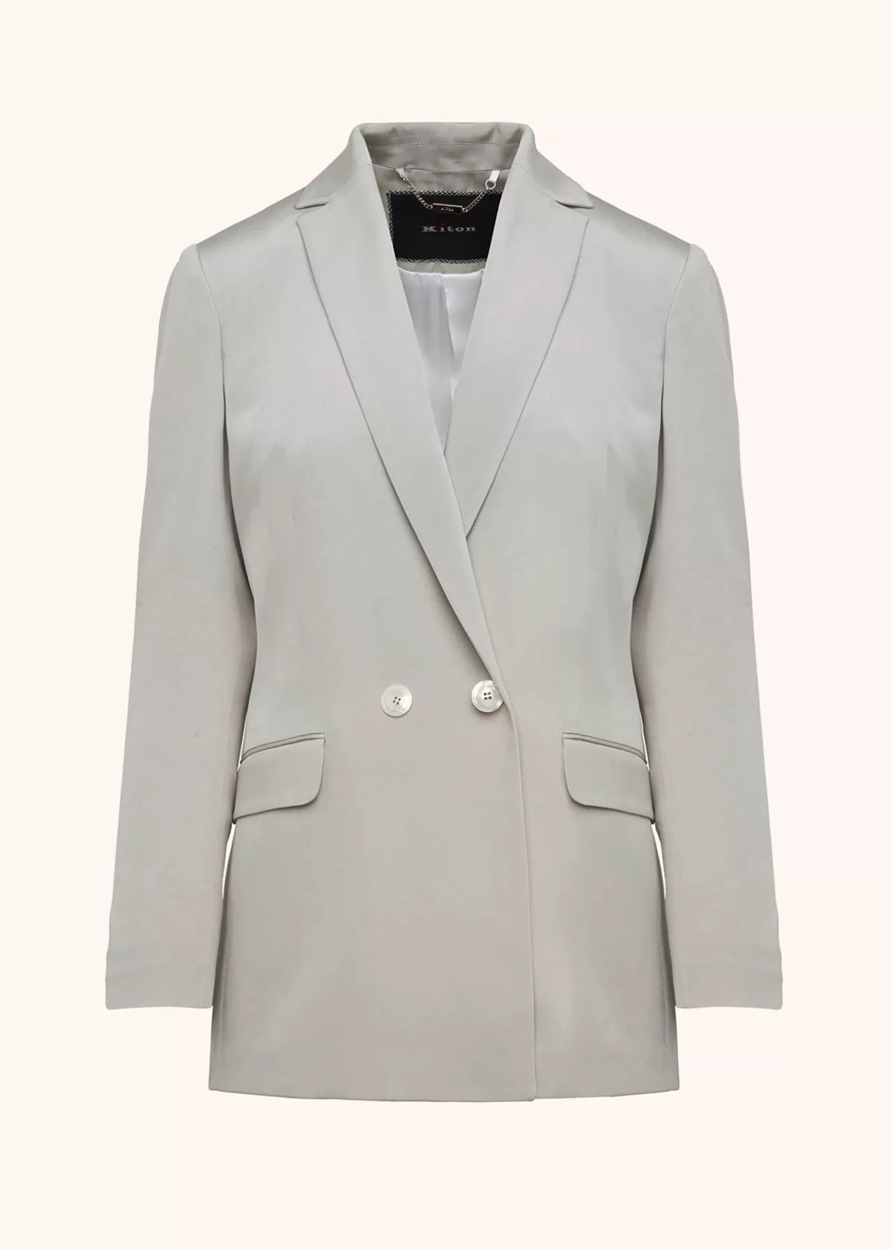 Best Sale Kiton Jacket Silk Light Grey