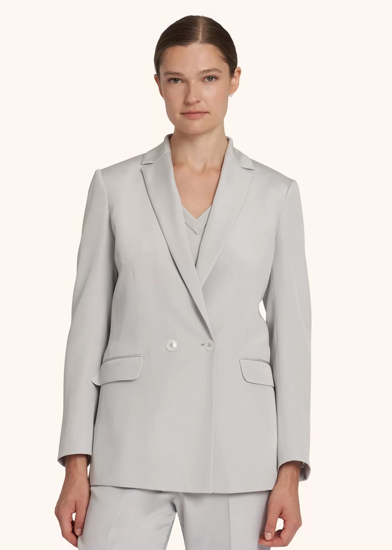 Best Sale Kiton Jacket Silk Light Grey