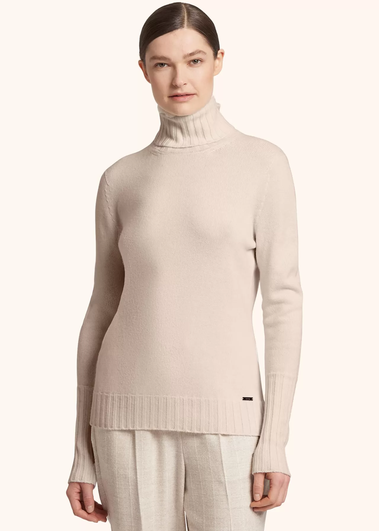 Fashion Kiton Jersey Cashmere Light Beige