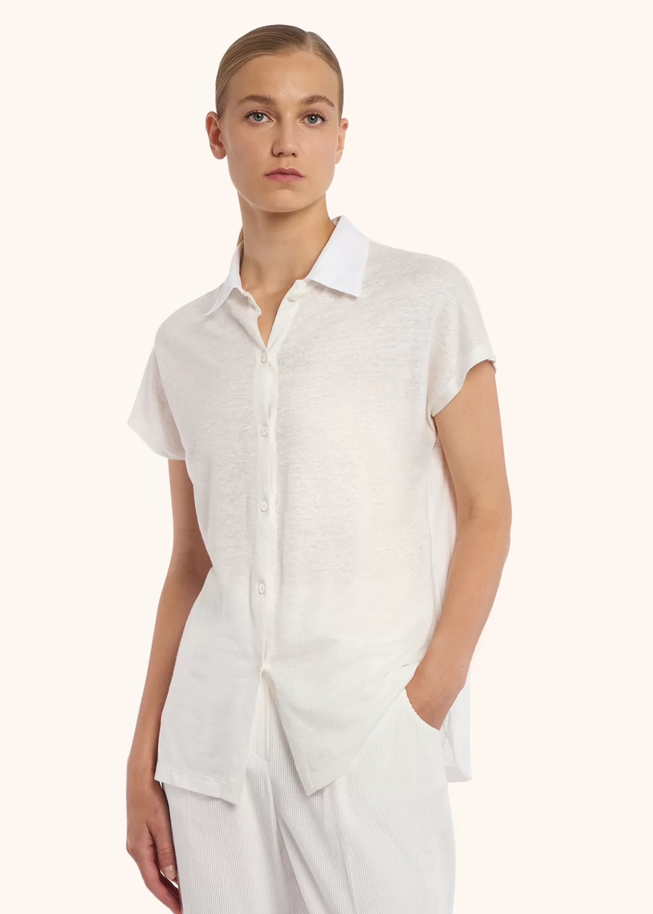 Cheap Kiton Jersey Mod.Shirt Linen White