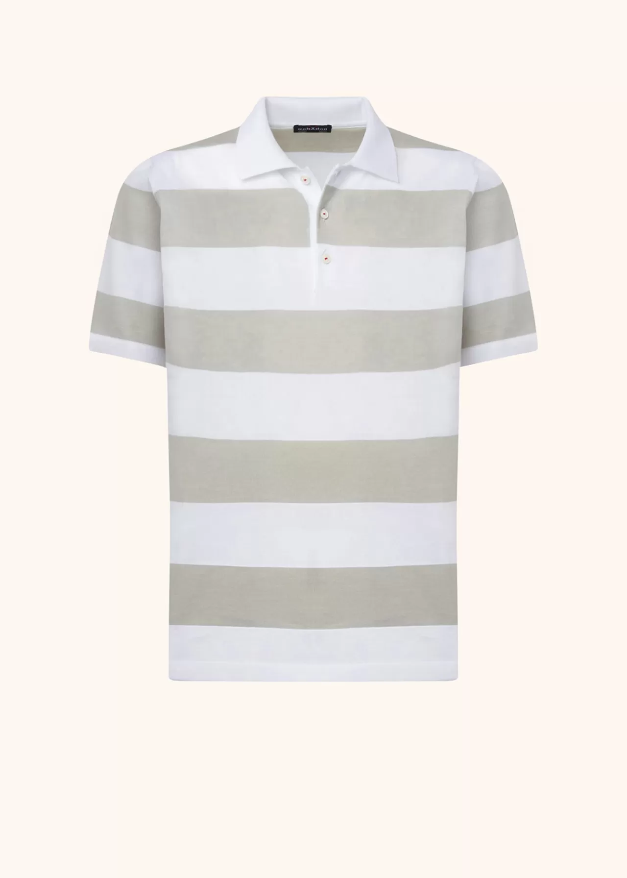 Discount Kiton Jersey Poloshirt Cotton Ice Grey/White