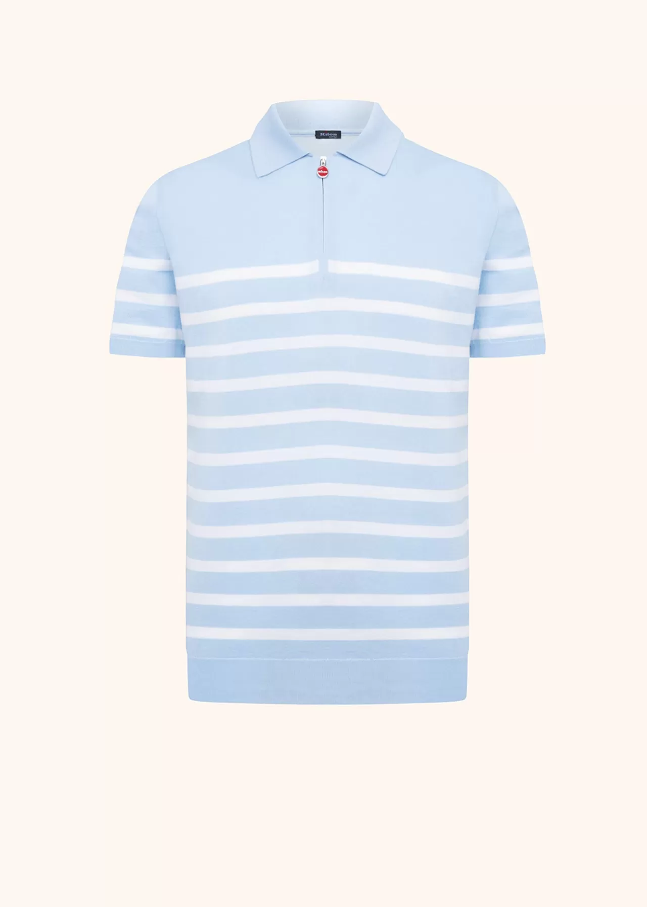 Cheap Kiton Jersey Poloshirt Cotton Sky/White