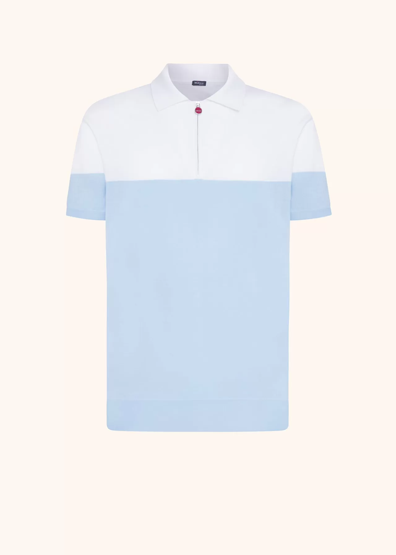 New Kiton Jersey Poloshirt Cotton White/Sky