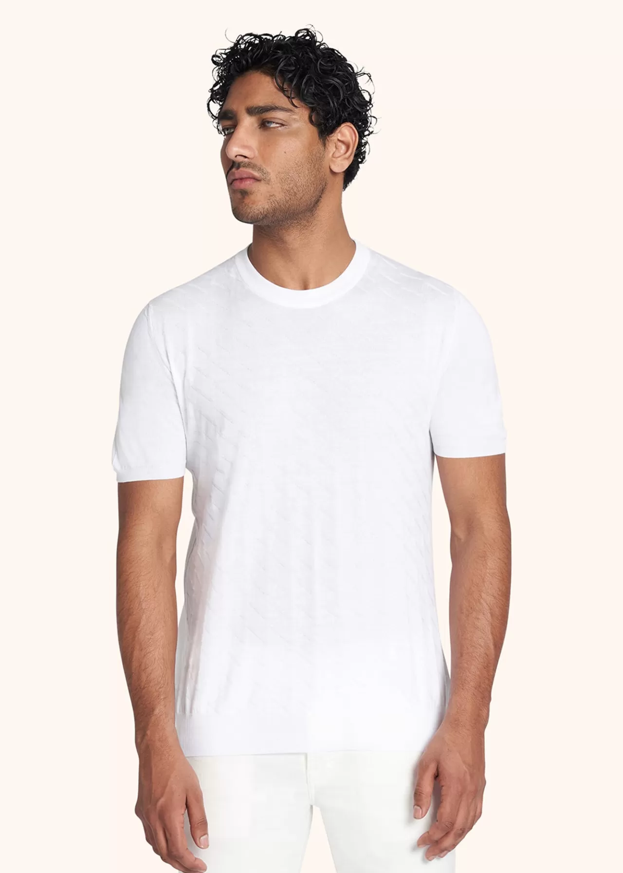 New Kiton Jersey Round Neck Cotton White