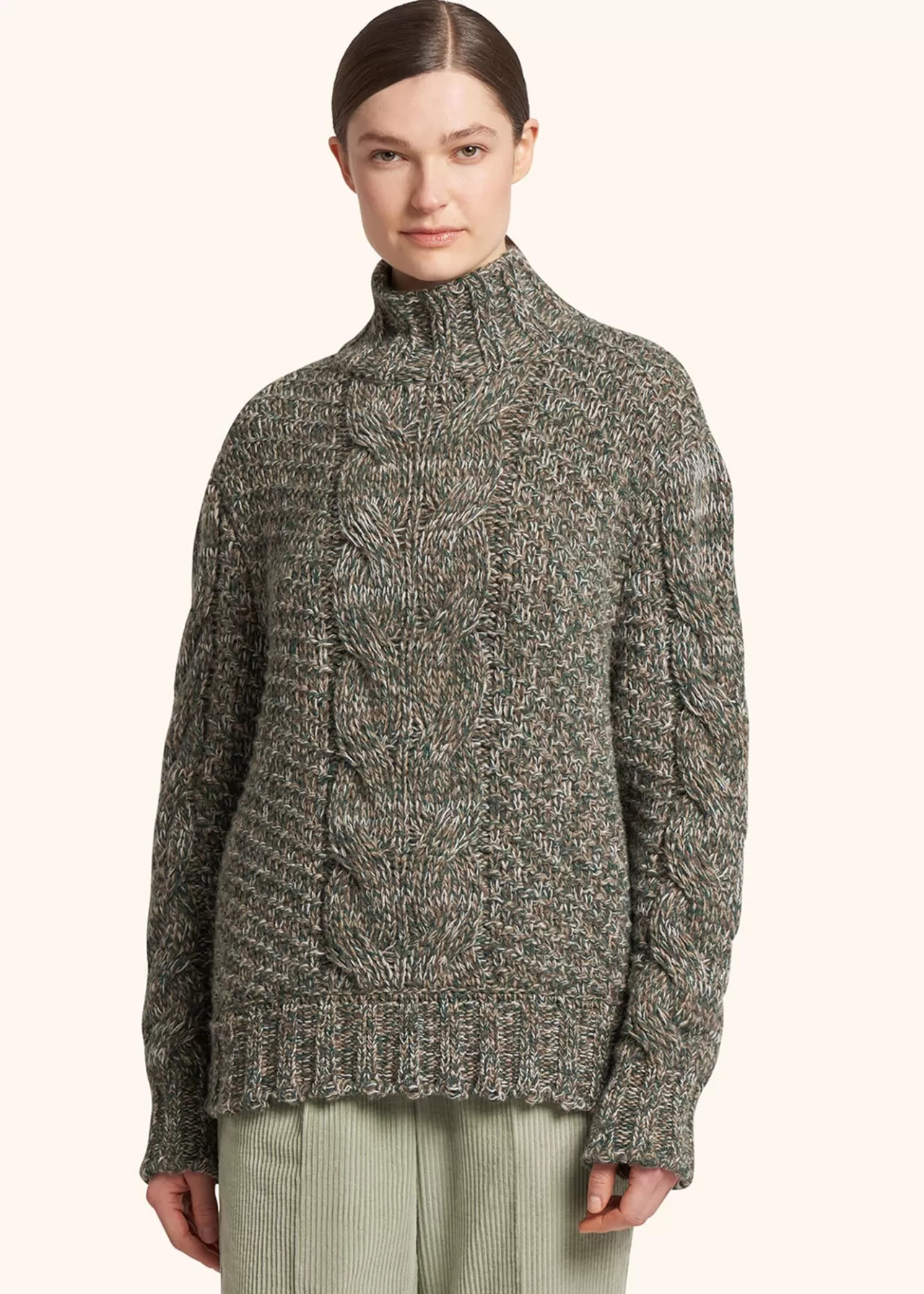 Best Sale Kiton Jersey Turtleneck Alpaca Green