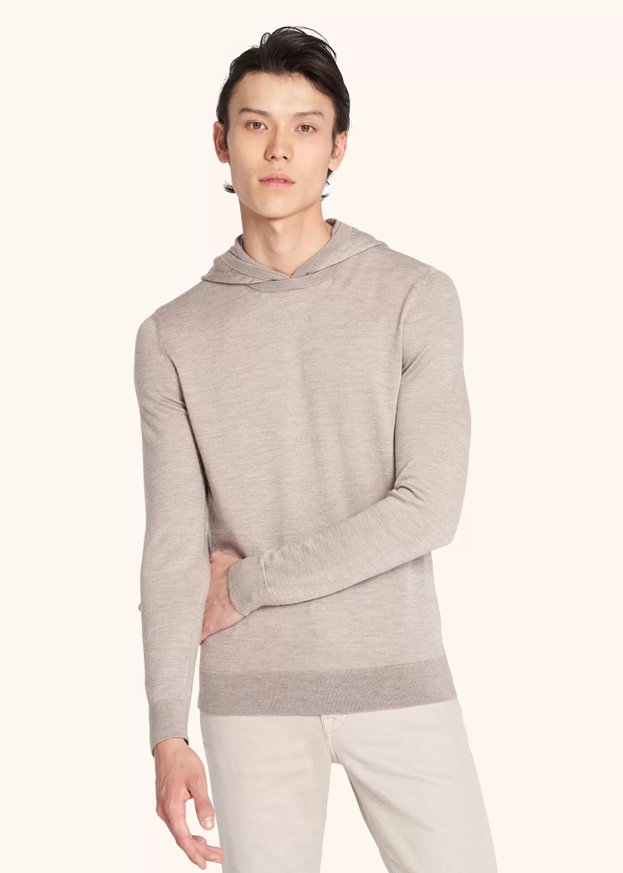 Sale Kiton Jersey W/Hood Cashmere Medium Beige