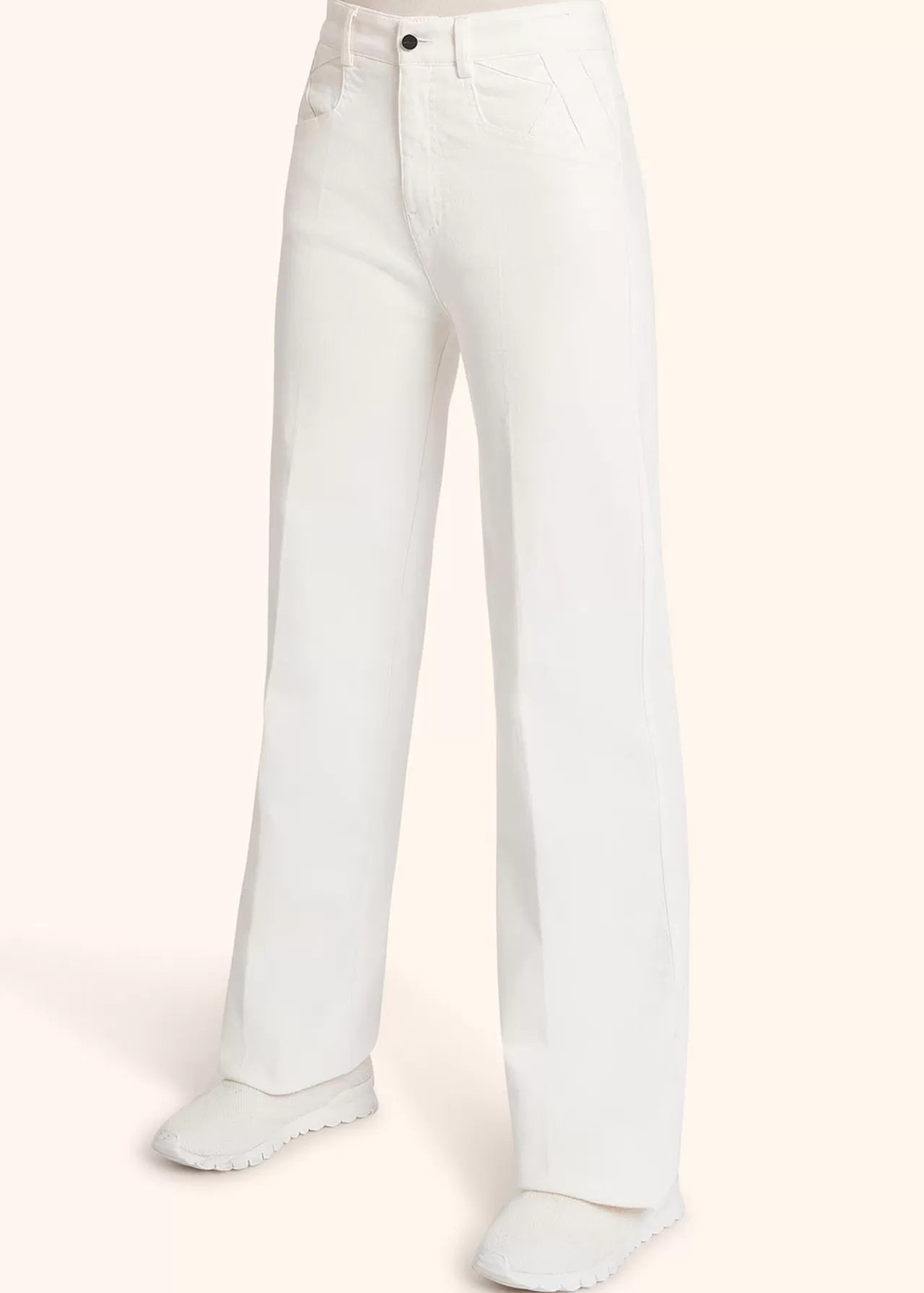 Store Kiton Jns Trousers Cotton Dirty White