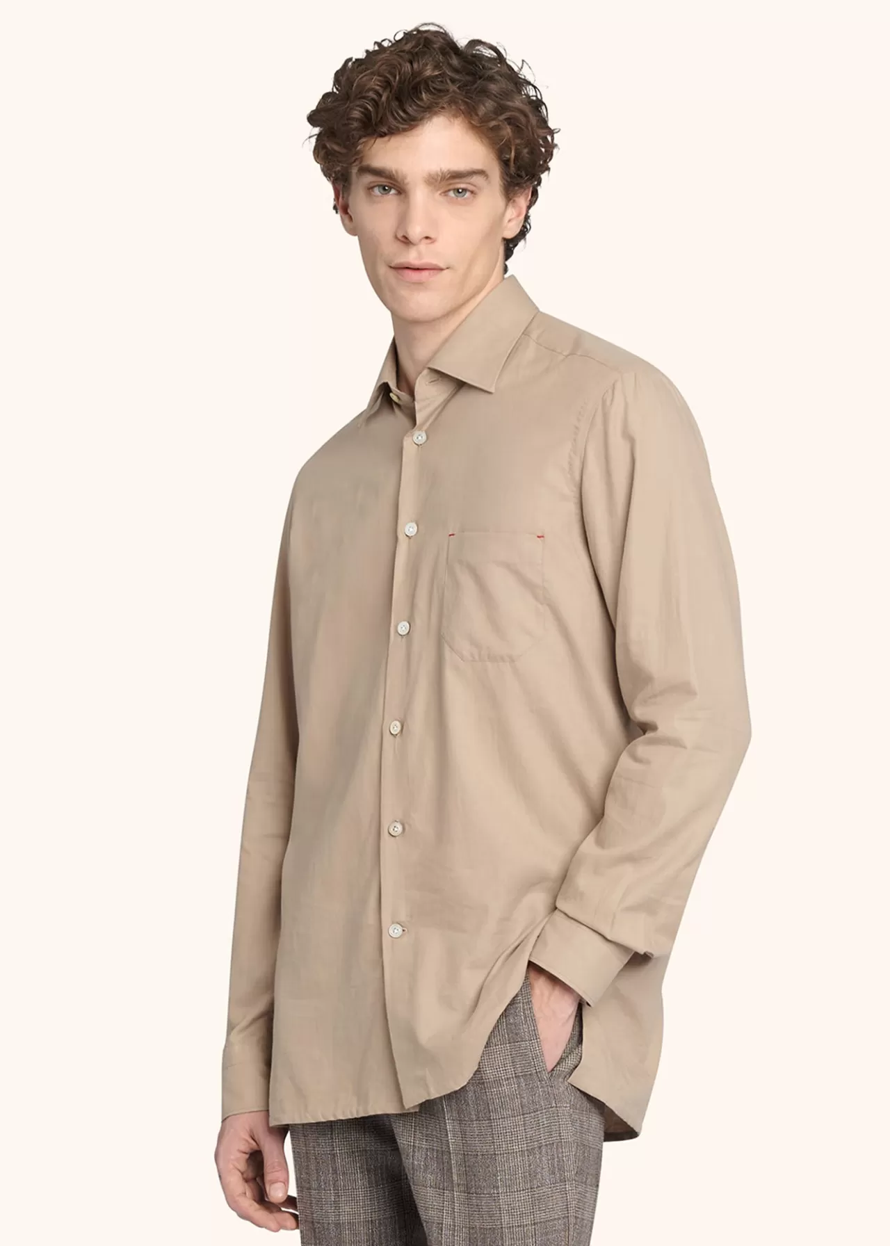 Flash Sale Kiton Nerano - Shirt Cotton Beige