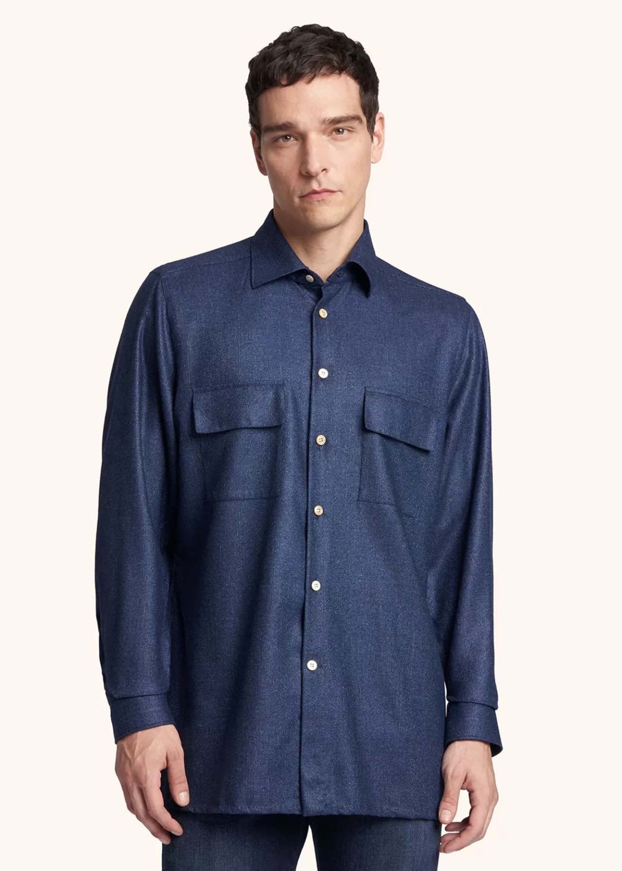 Best Kiton Shirt Cashmere Blue