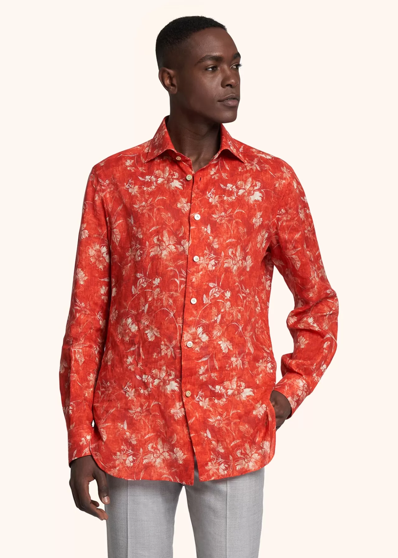 Best Sale Kiton Shirt Linen Red