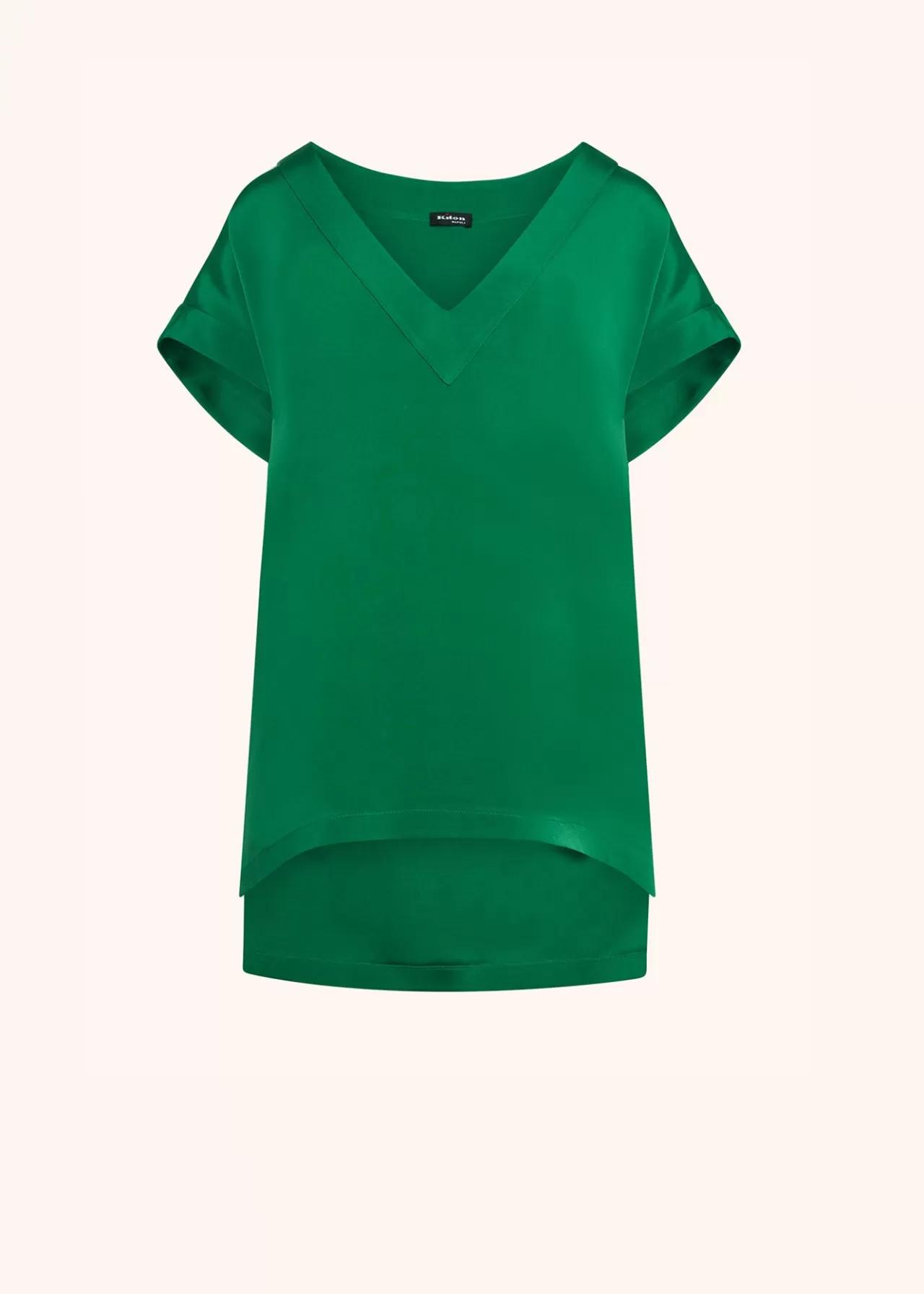 New Kiton Shirt Silk Emerald Green