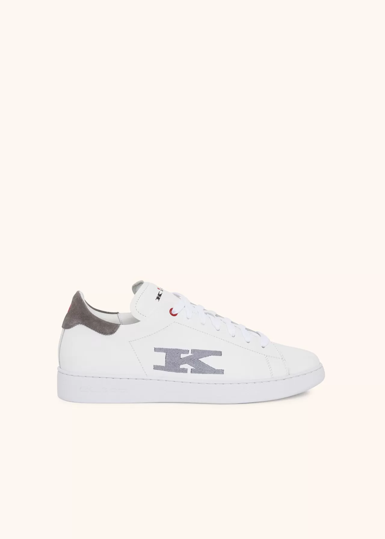 Shop Kiton Sneakers Shoes Calfskin White/Lead