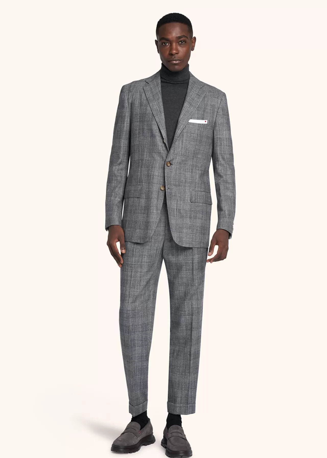 Discount Kiton Suit Cashmere Medium Grey