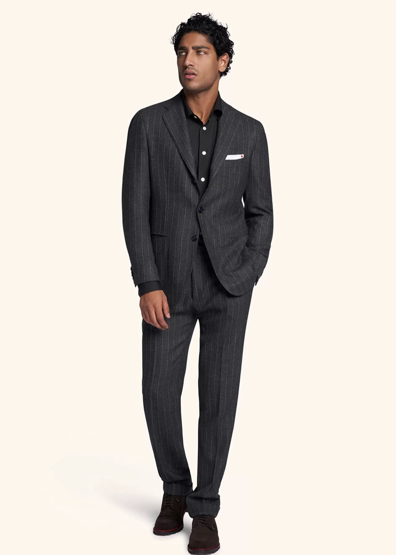 Outlet Kiton Suit Cashmere Medium Grey