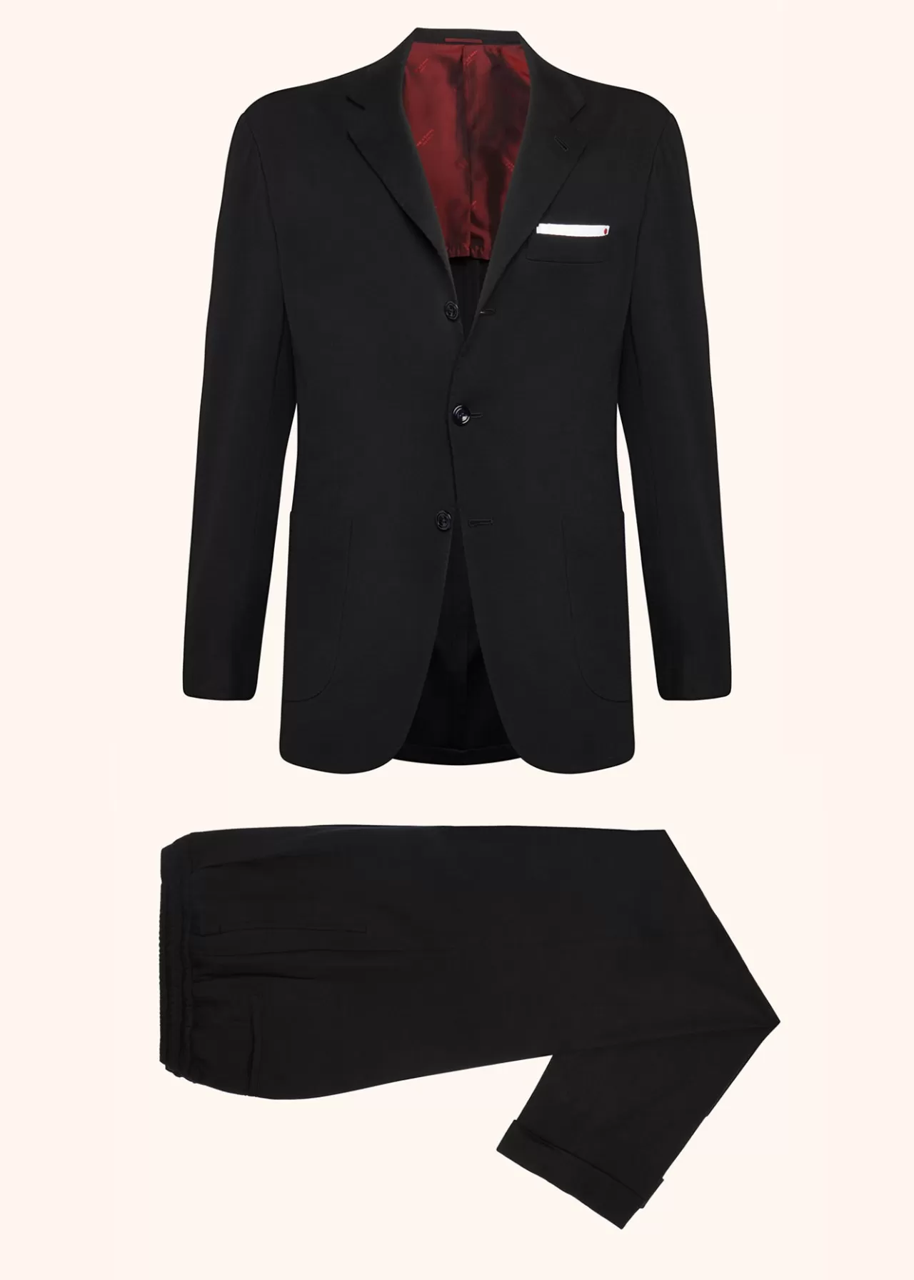 Best Sale Kiton Suit Virgin Wool Black