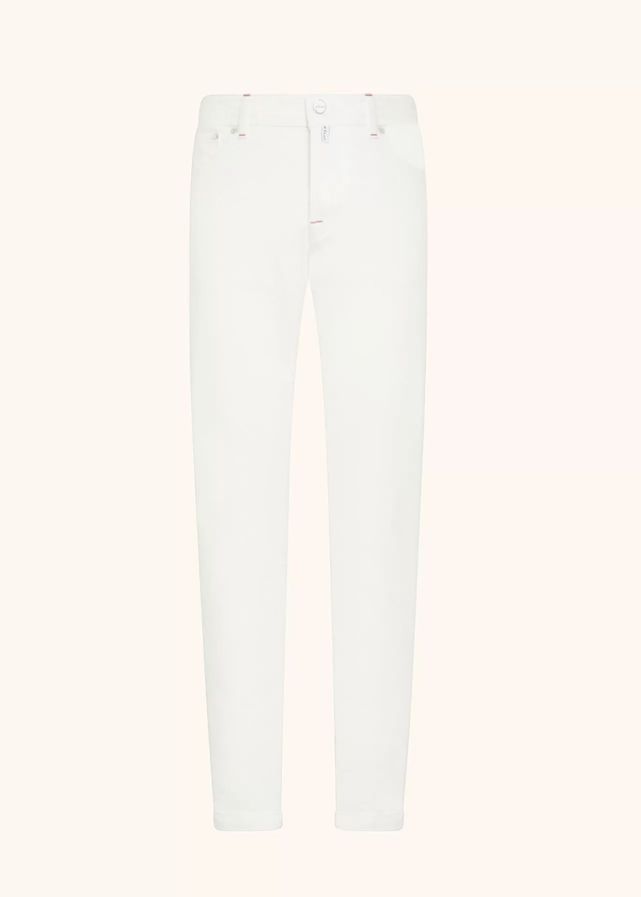 Outlet Kiton Trousers Cotton Cream White