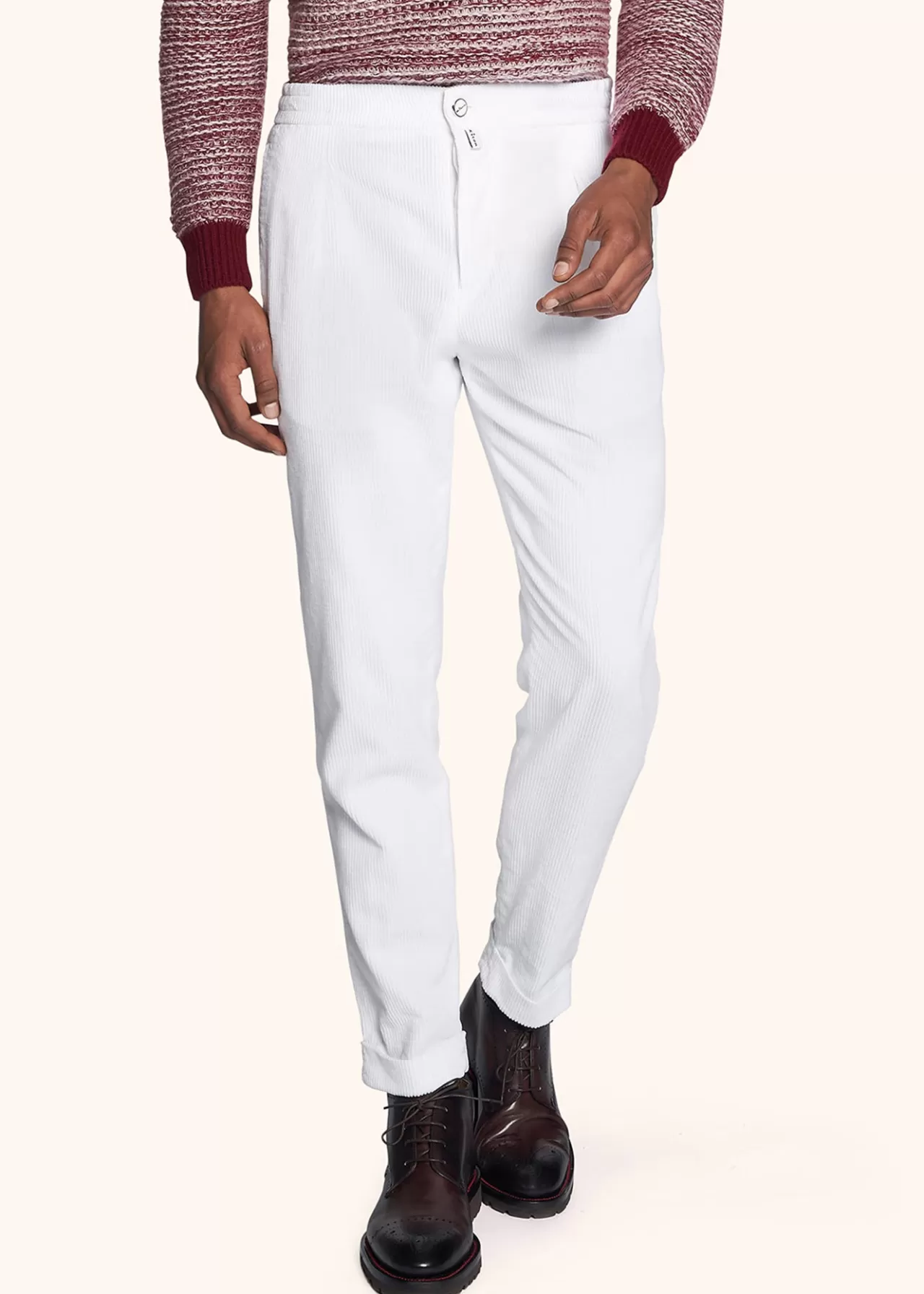 Cheap Kiton Trousers Cotton White