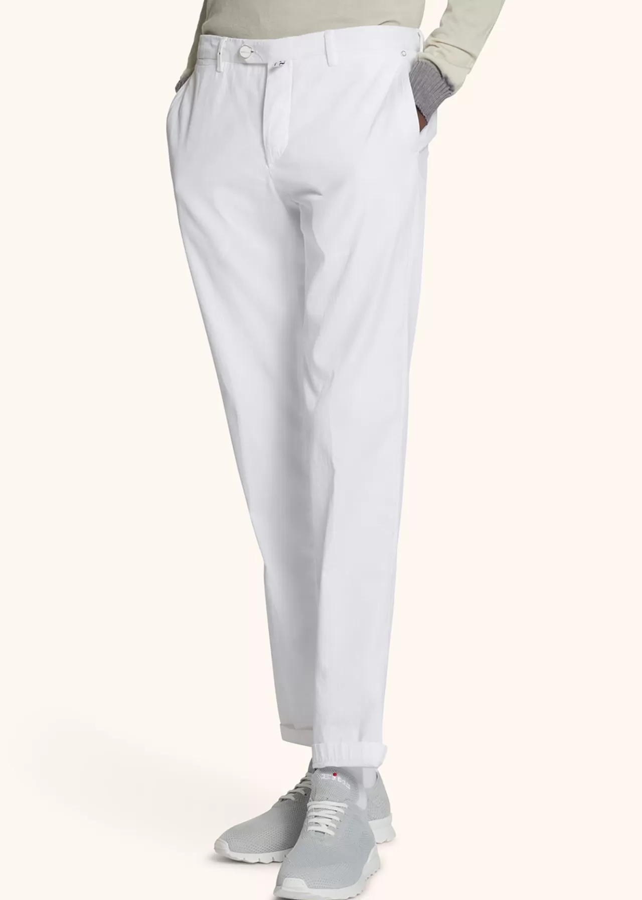 Best Sale Kiton Trousers Cotton Optical White