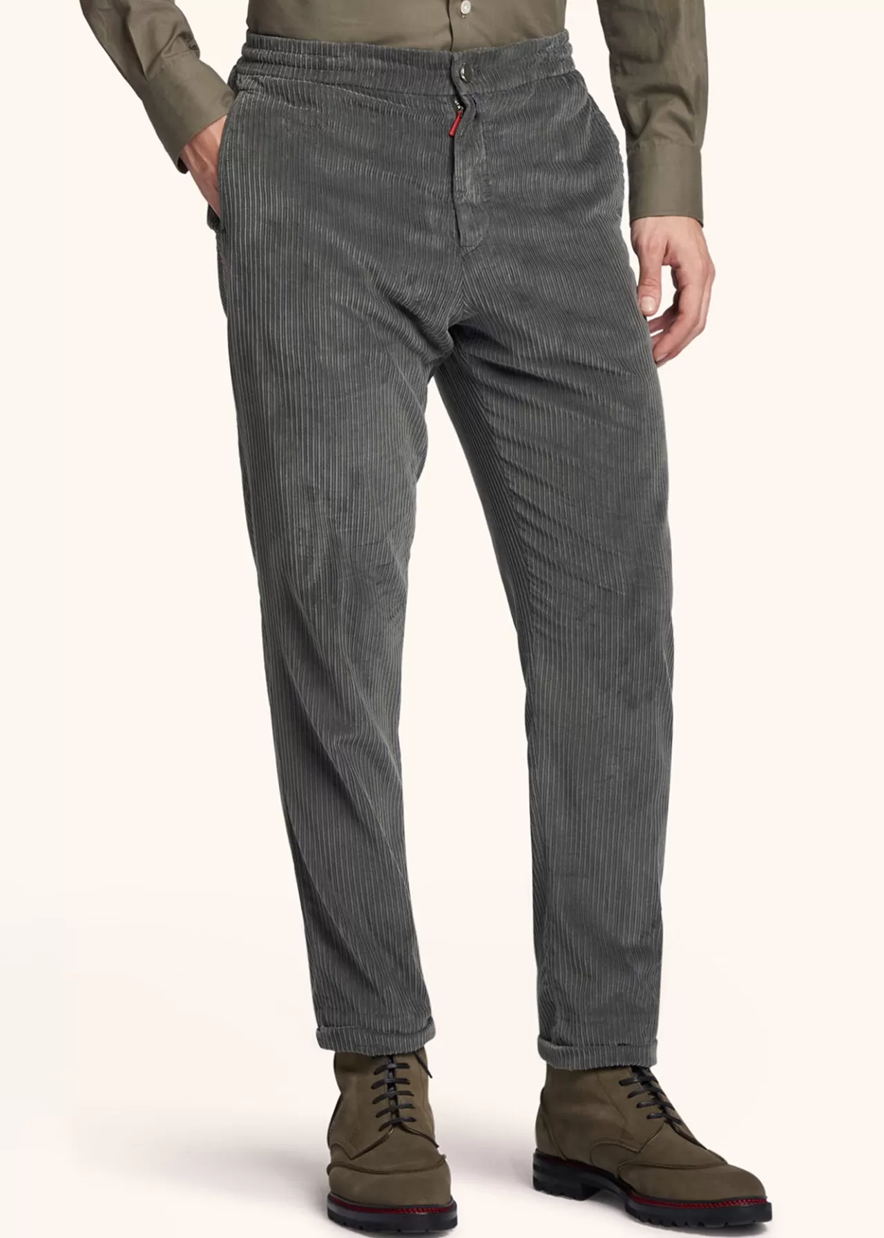 Sale Kiton Trousers Cotton Medium Grey