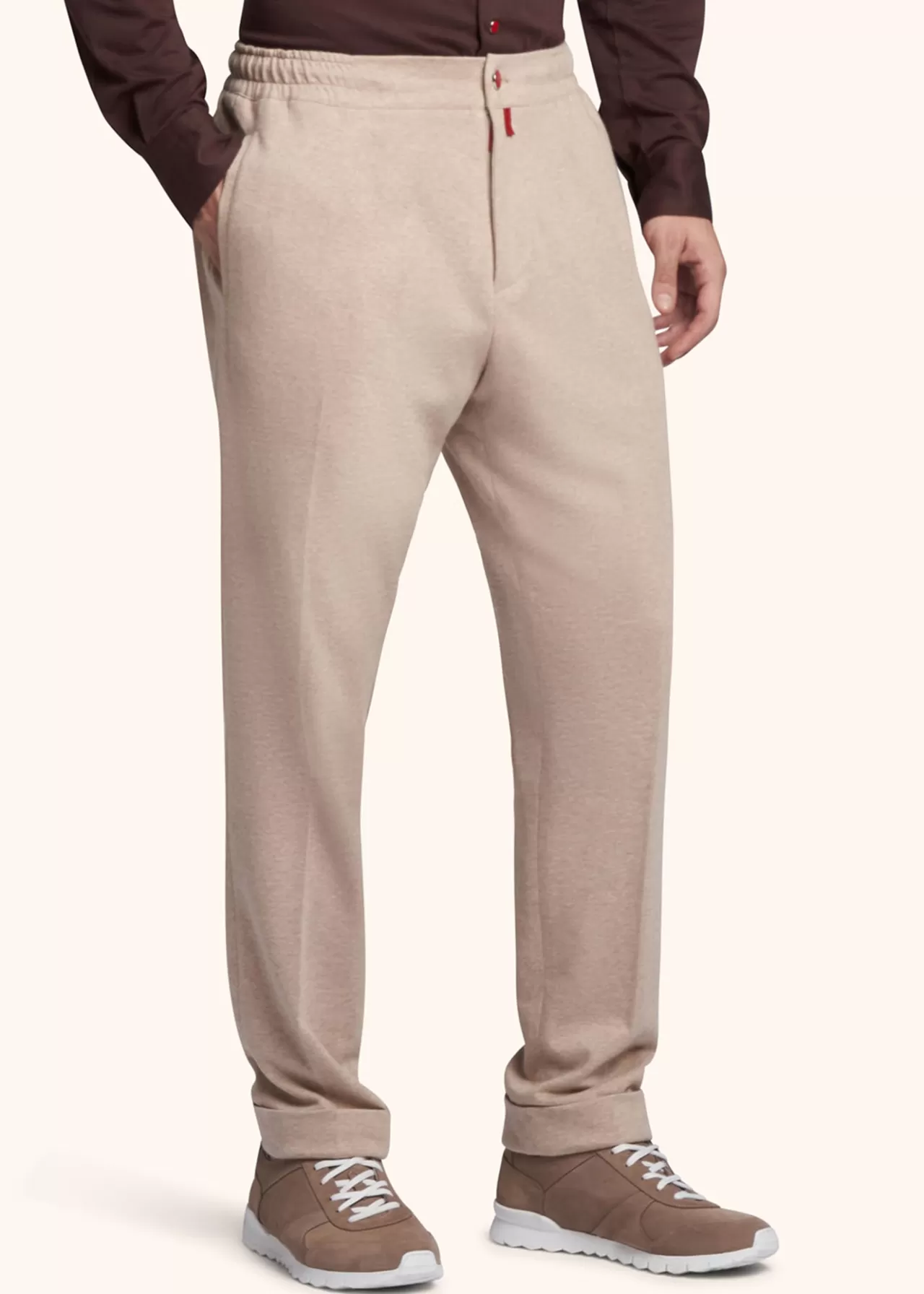 Best Kiton Trousers Cotton Light Beige